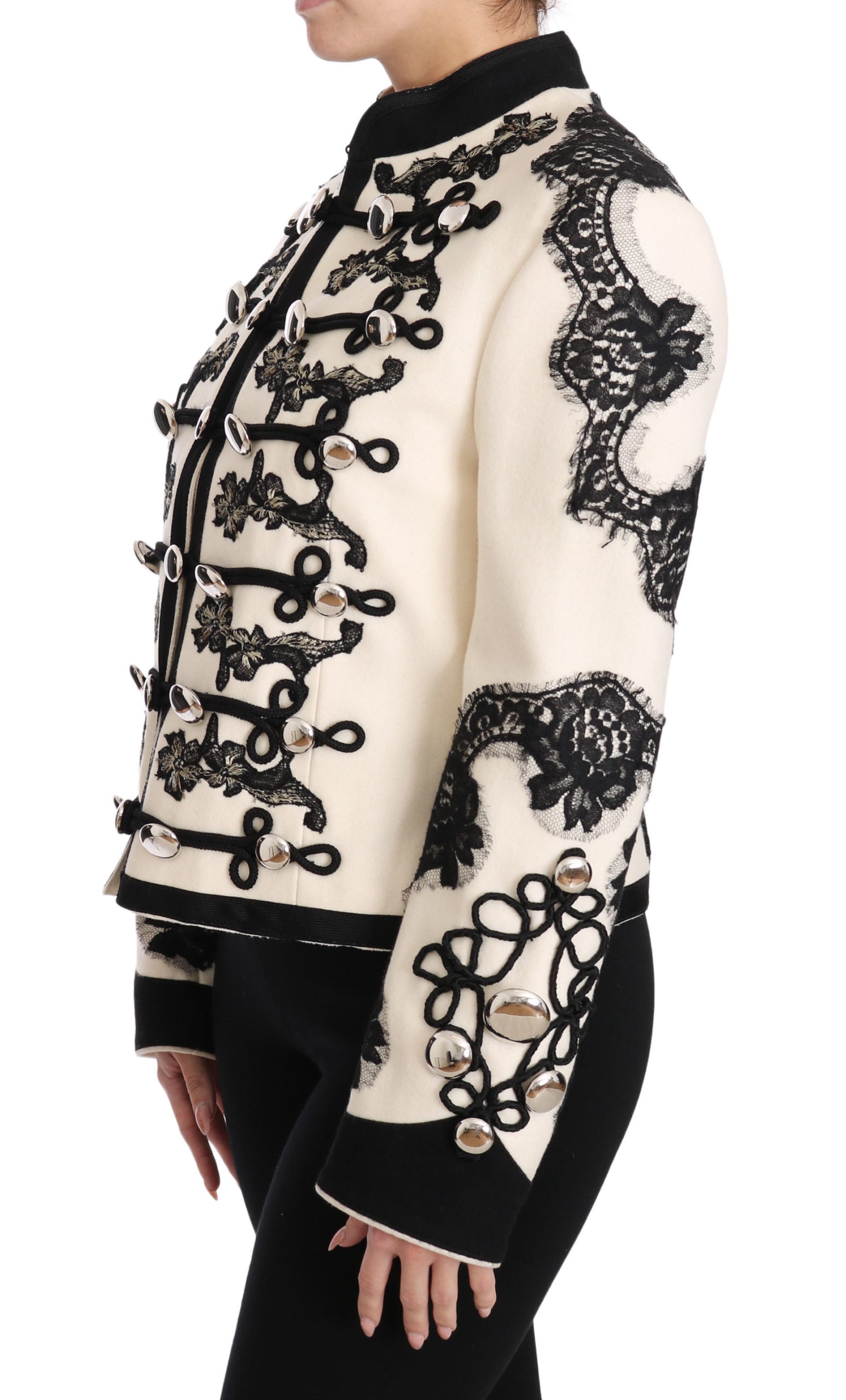 Dolce & Gabbana Elegante cremefarbene Barockjacke