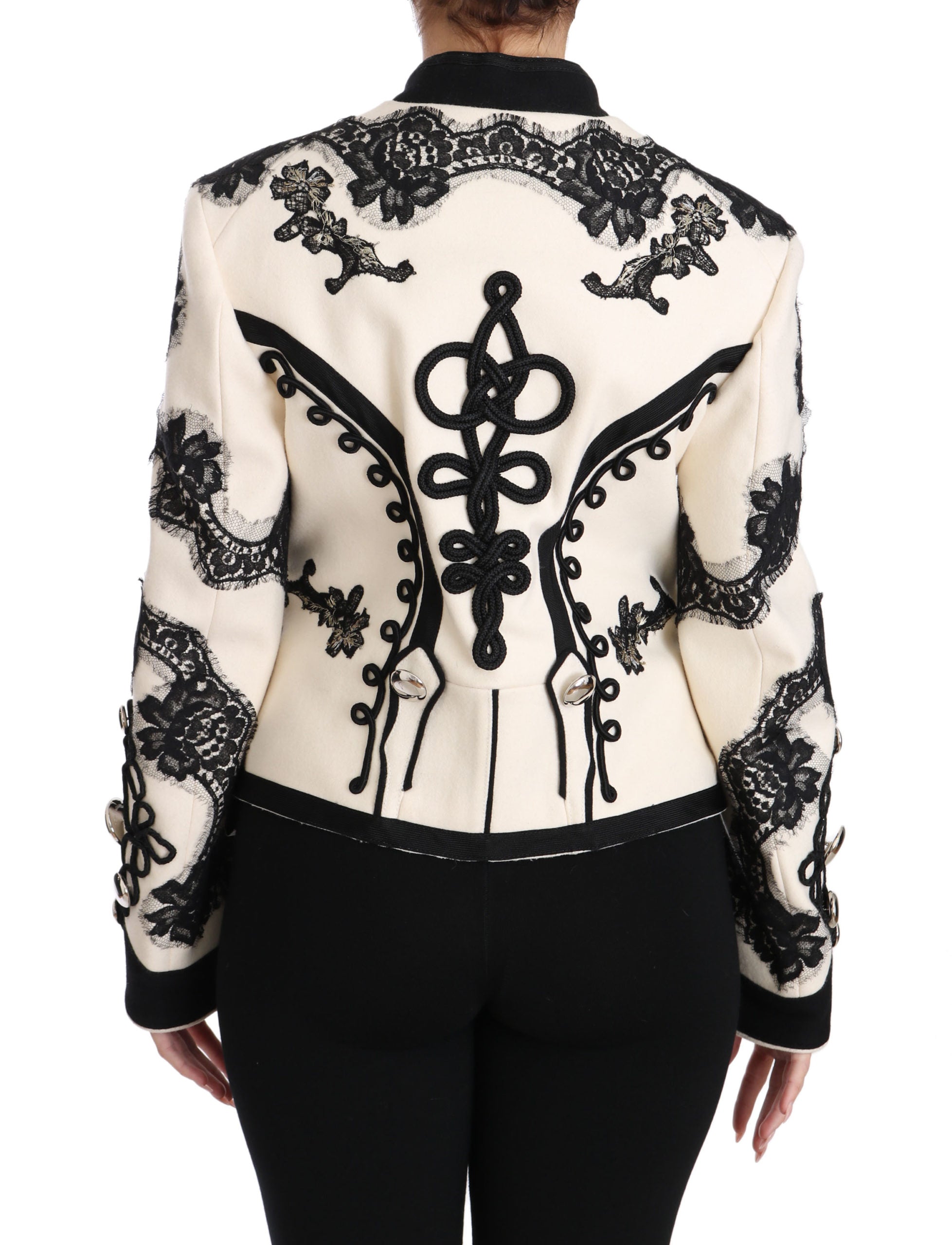 Dolce & Gabbana Elegante cremefarbene Barockjacke