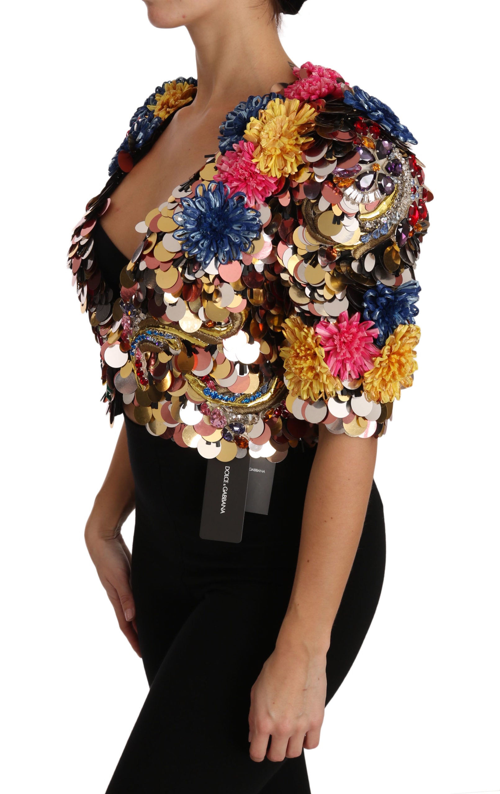 Dolce & Gabbana Enchanted Sicily Kurze Jacke mit Kristallverzierung