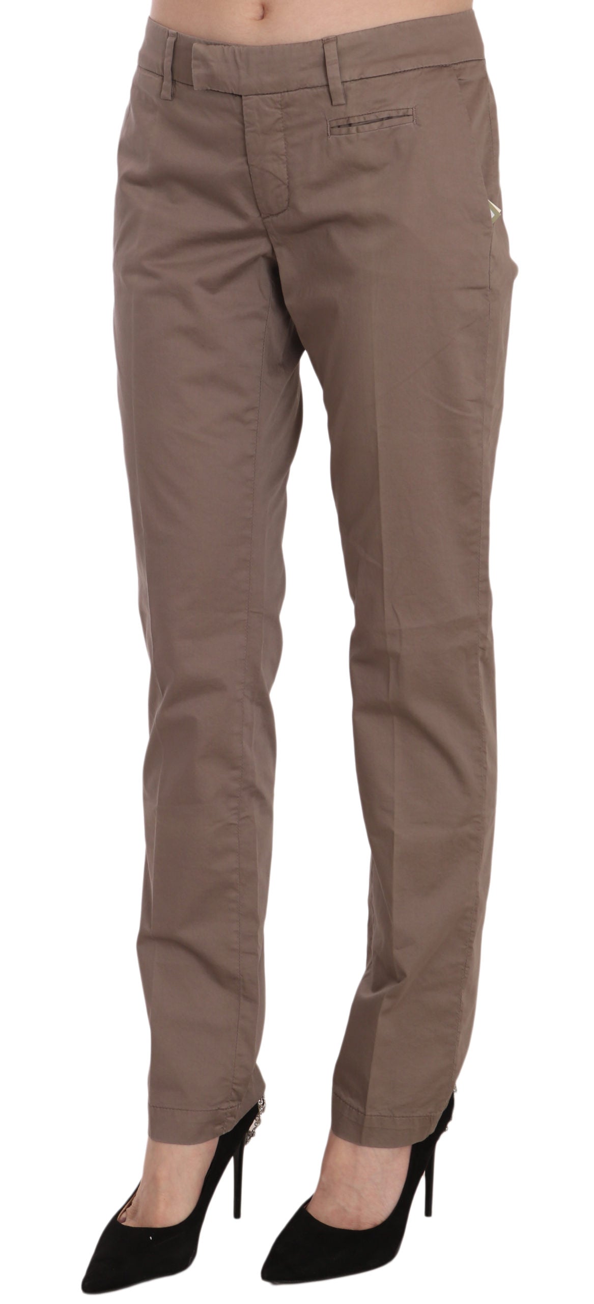 Dondup Chic Braune gerade geschnittene Hose