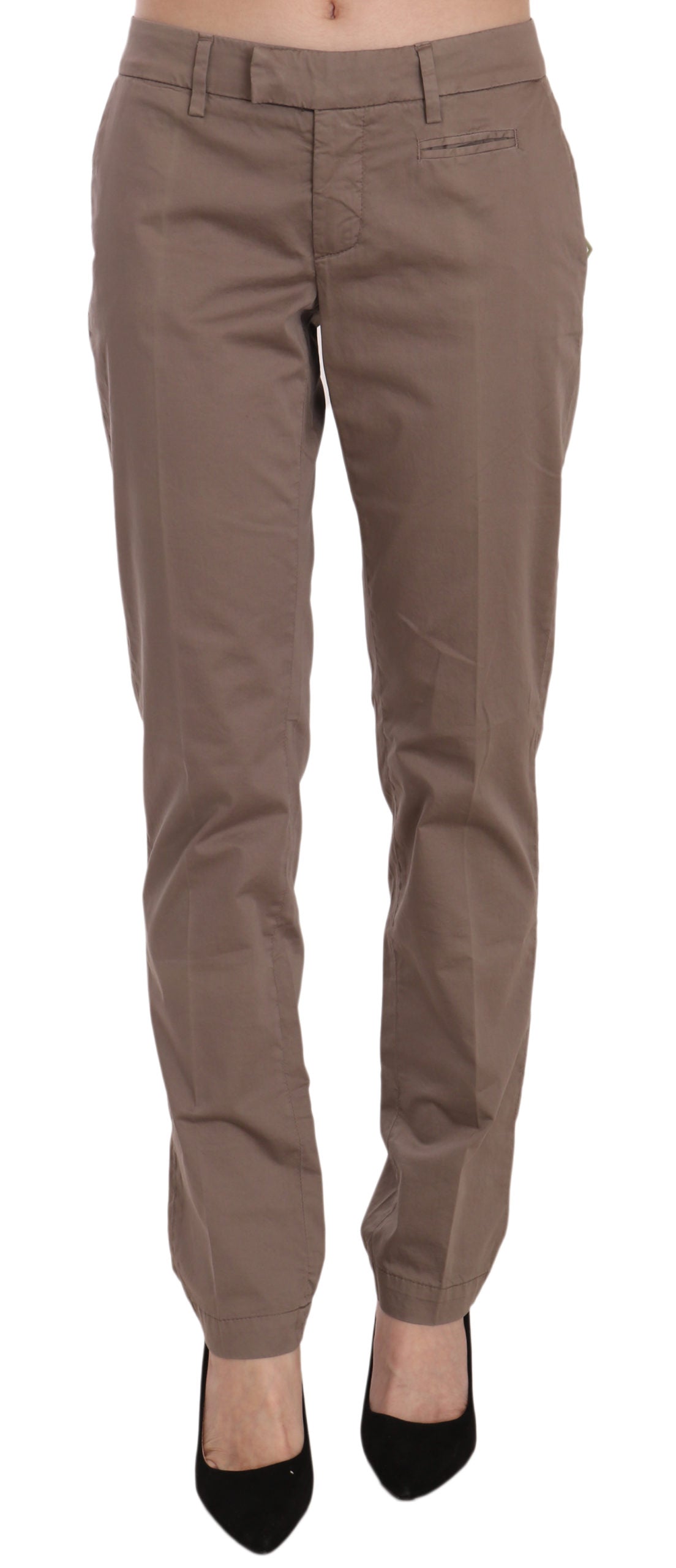 Dondup Chic Braune gerade geschnittene Hose