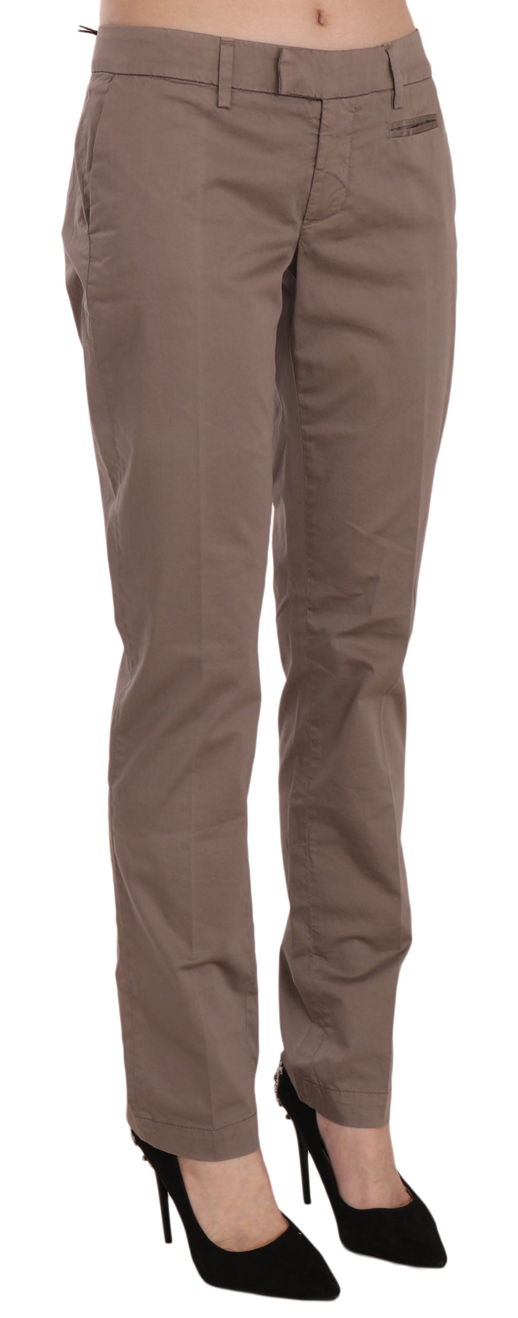 Dondup Chic Braune gerade geschnittene Hose