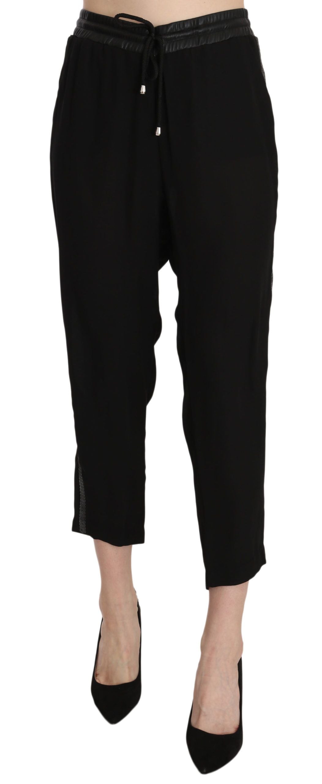 Pantaloni scurți Guess Chic cu talie înaltă, negri și eleganți