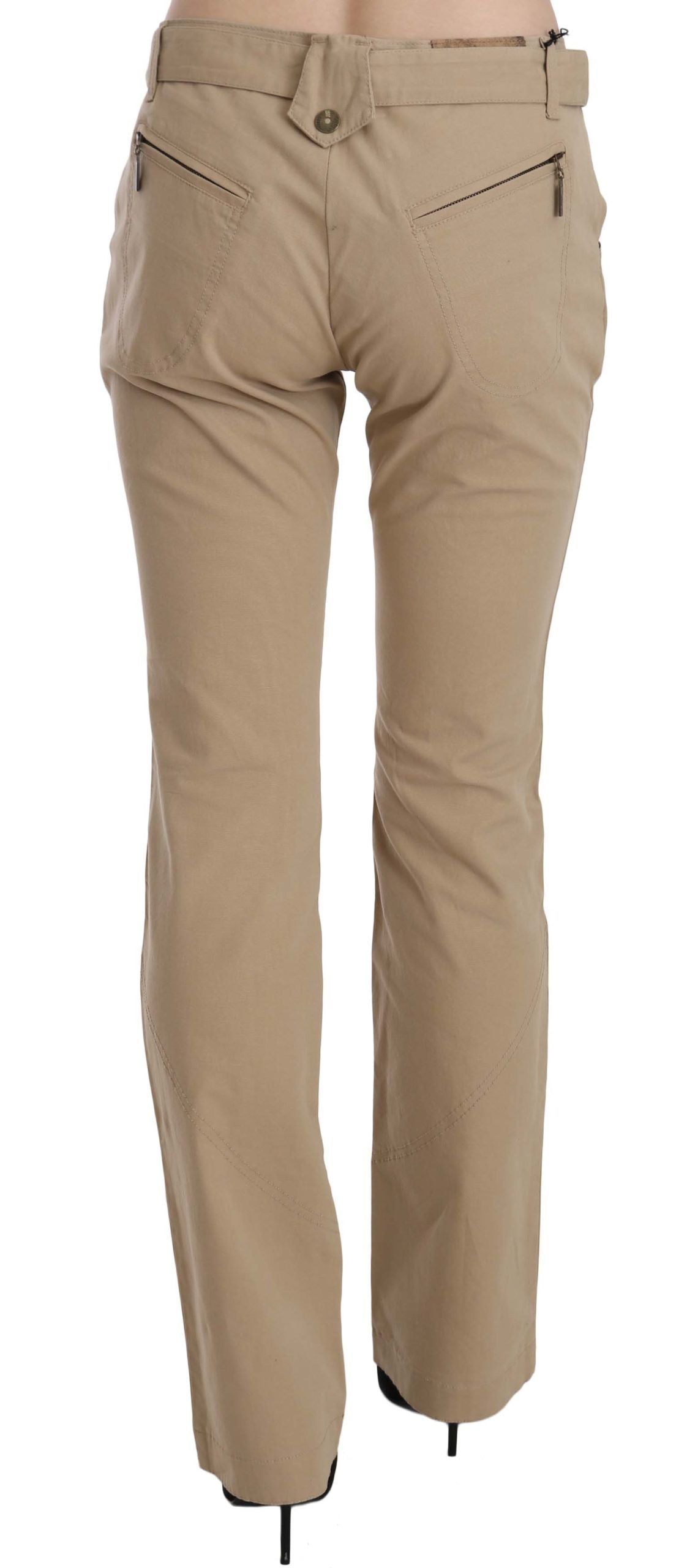 Just Cavalli Beige Hose mit geradem Bein und mittlerer Taille