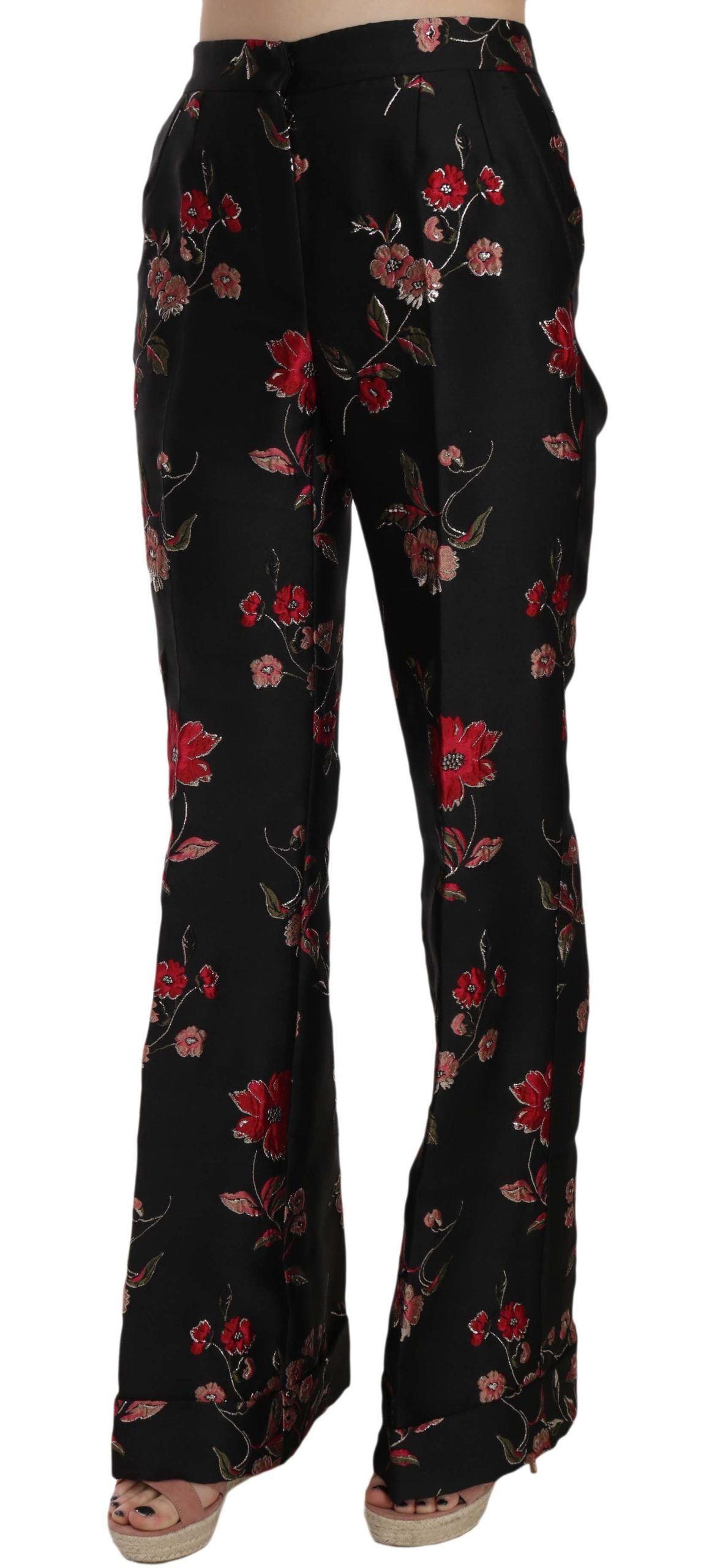 Dolce & Gabbana Elegante Bootcut-Hose mit Blumenmuster
