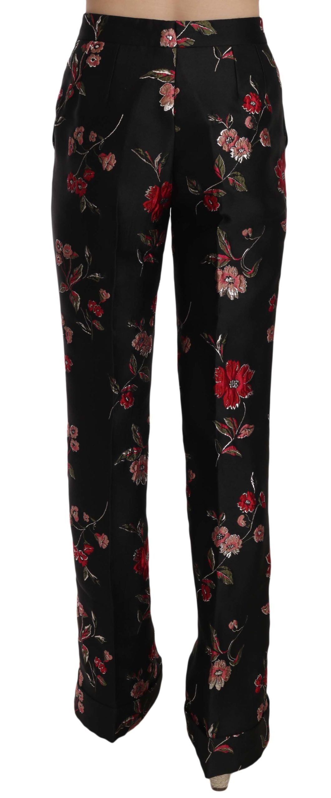 Dolce & Gabbana Elegante Bootcut-Hose mit Blumenmuster