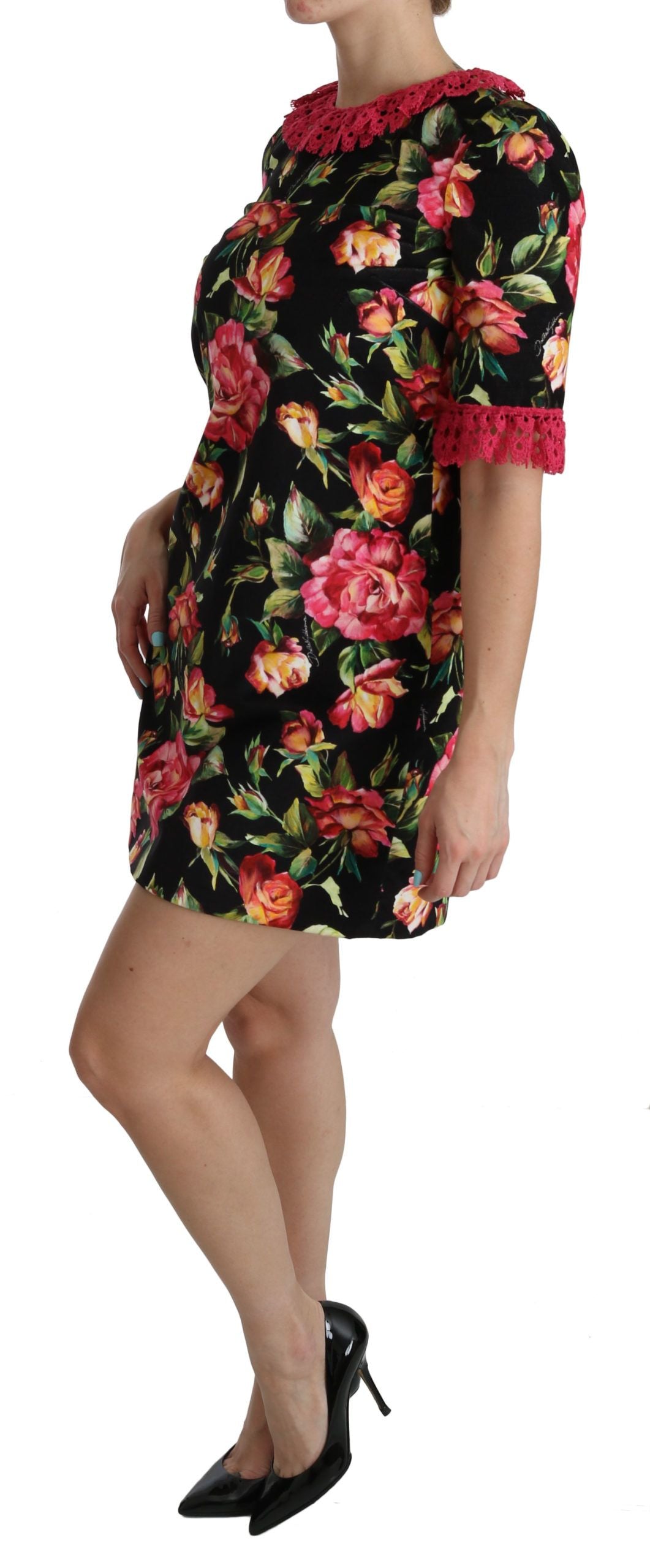 Dolce & Gabbana – Elegantes Minikleid in A-Linie mit Blumenspitze
