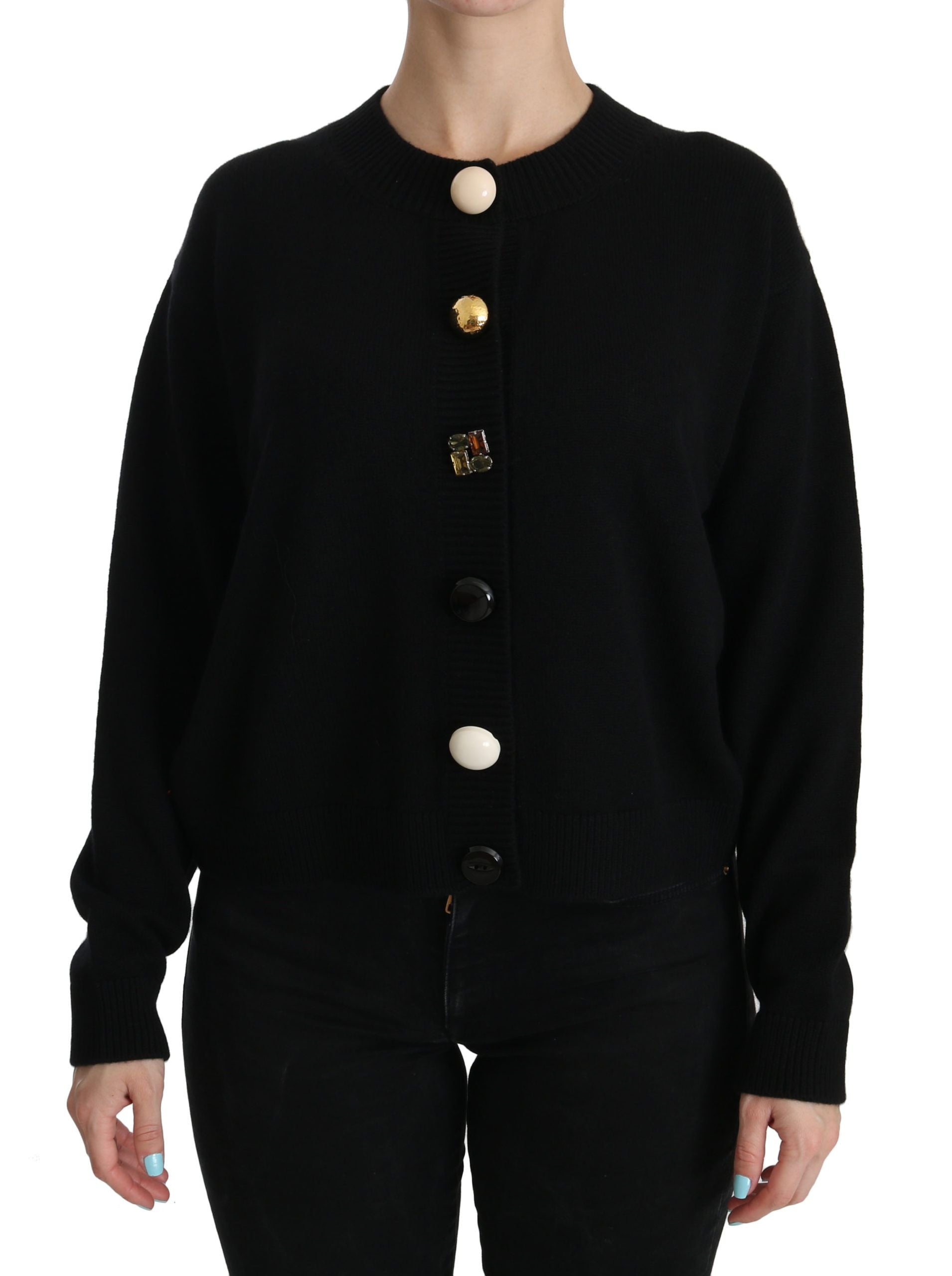 Dolce & Gabbana Elegantes schwarzes Kaschmir-Cardigan-Oberteil