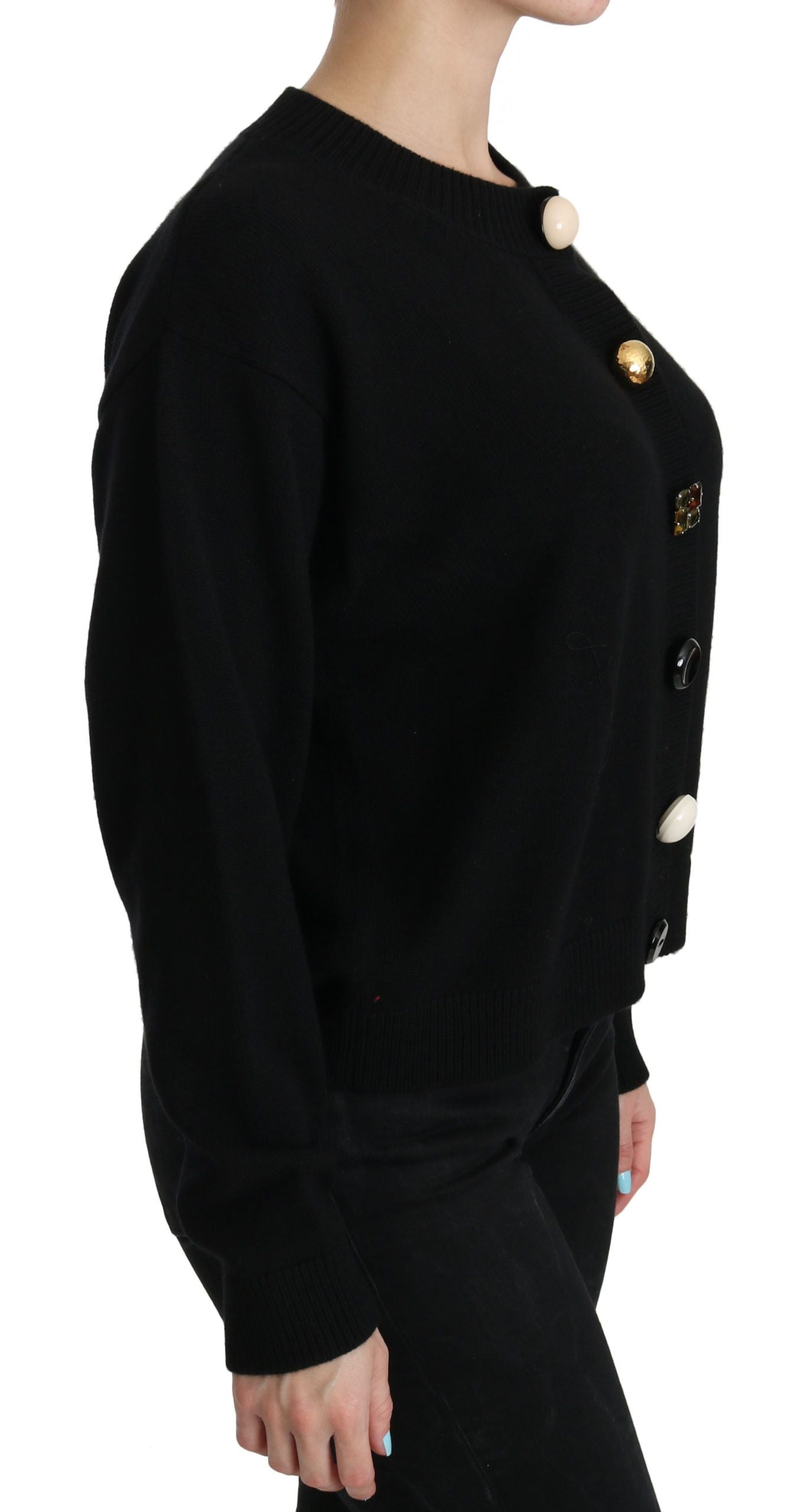 Dolce & Gabbana Elegantes schwarzes Kaschmir-Cardigan-Oberteil