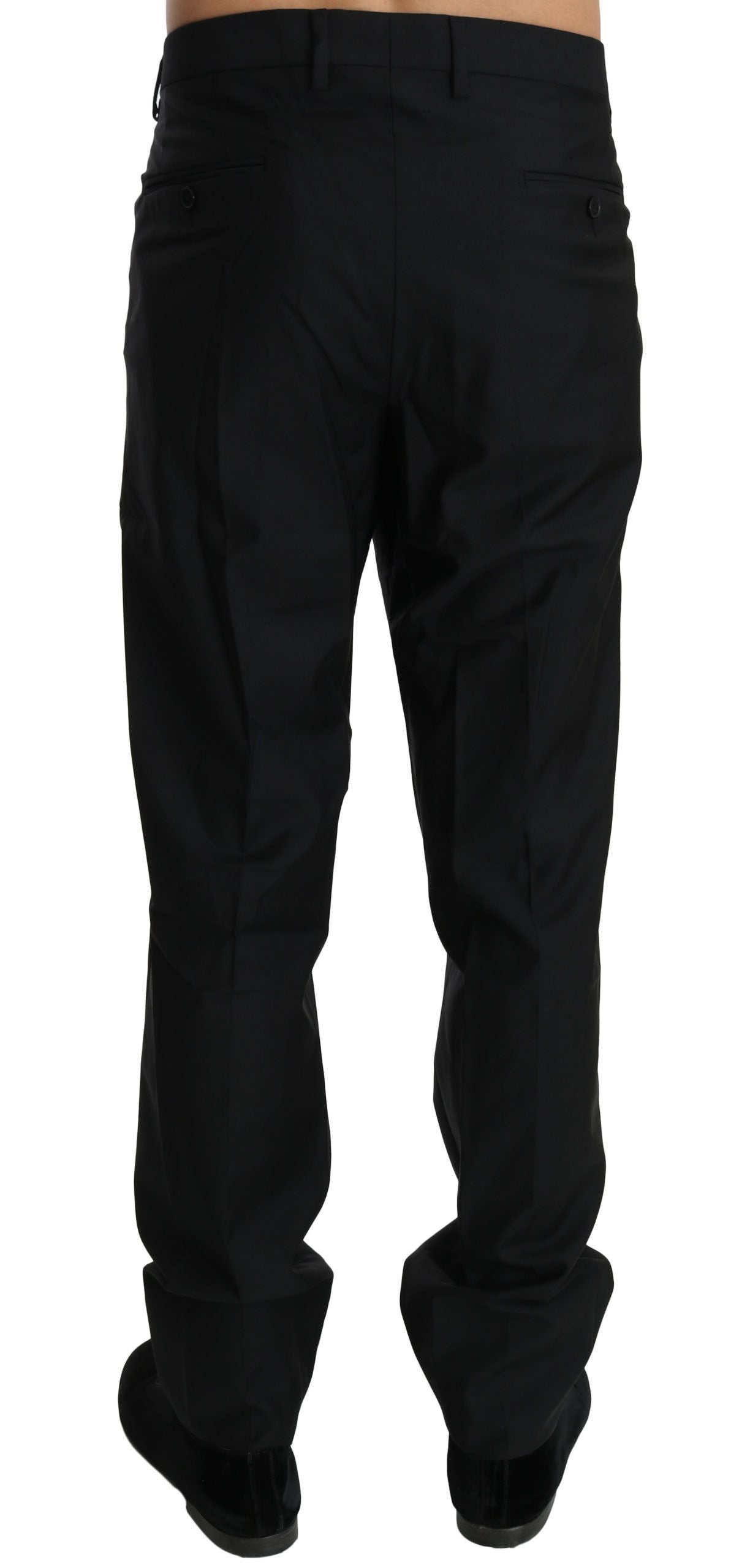 Dolce & Gabbana Elegante schwarze Anzughose aus Schurwolle