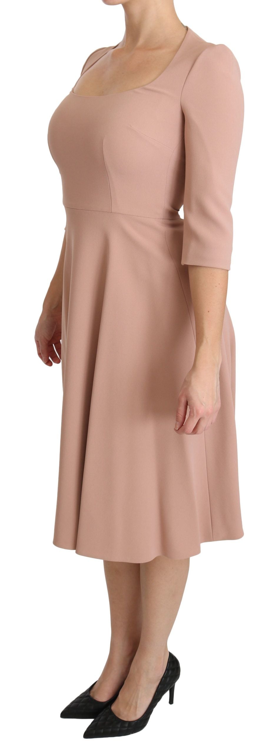 Dolce & Gabbana Elegantes hellrosa A-Linien-Kleid in Knielänge