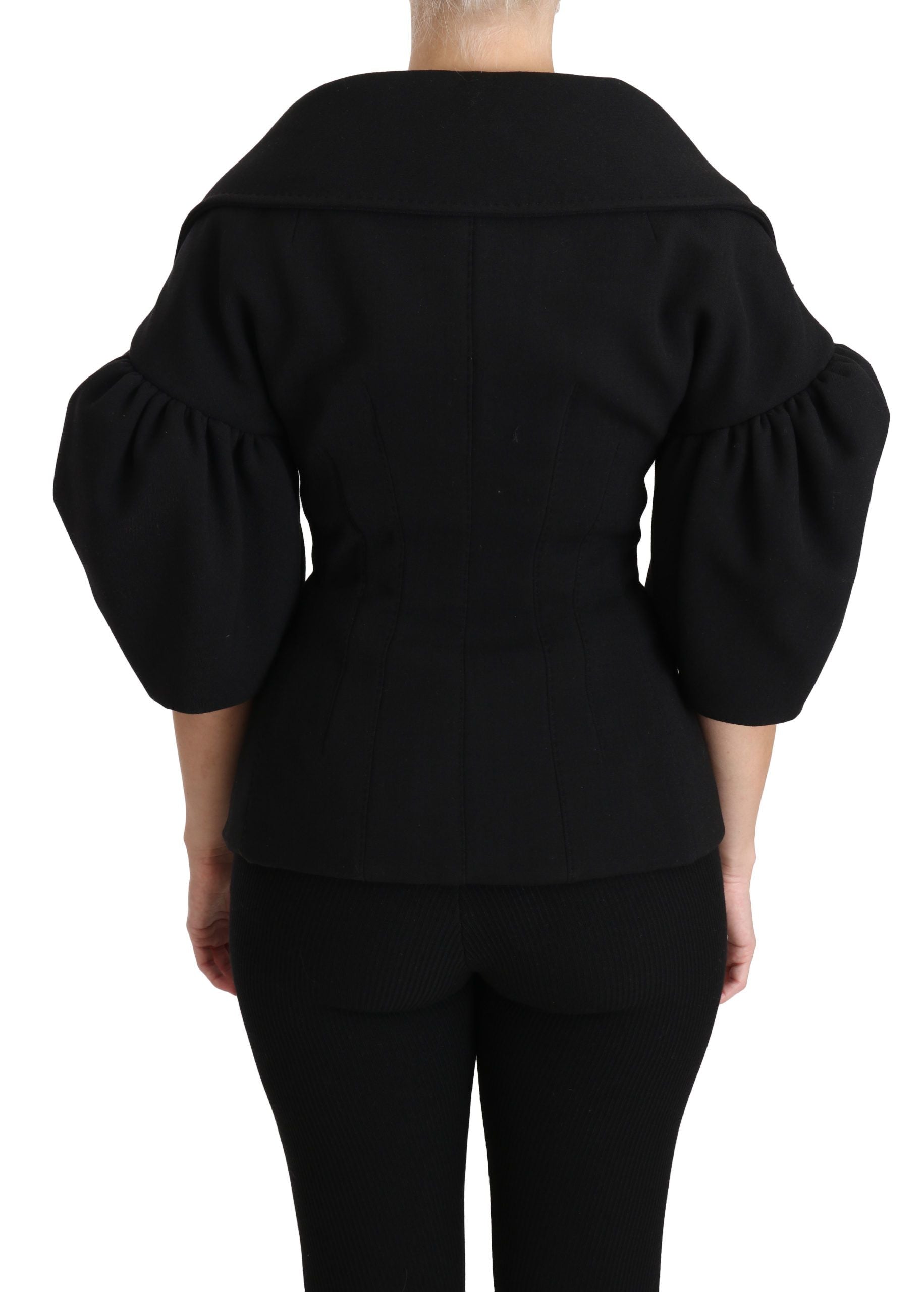 Dolce & Gabbana Eleganter schwarzer Mantel aus Schurwolle
