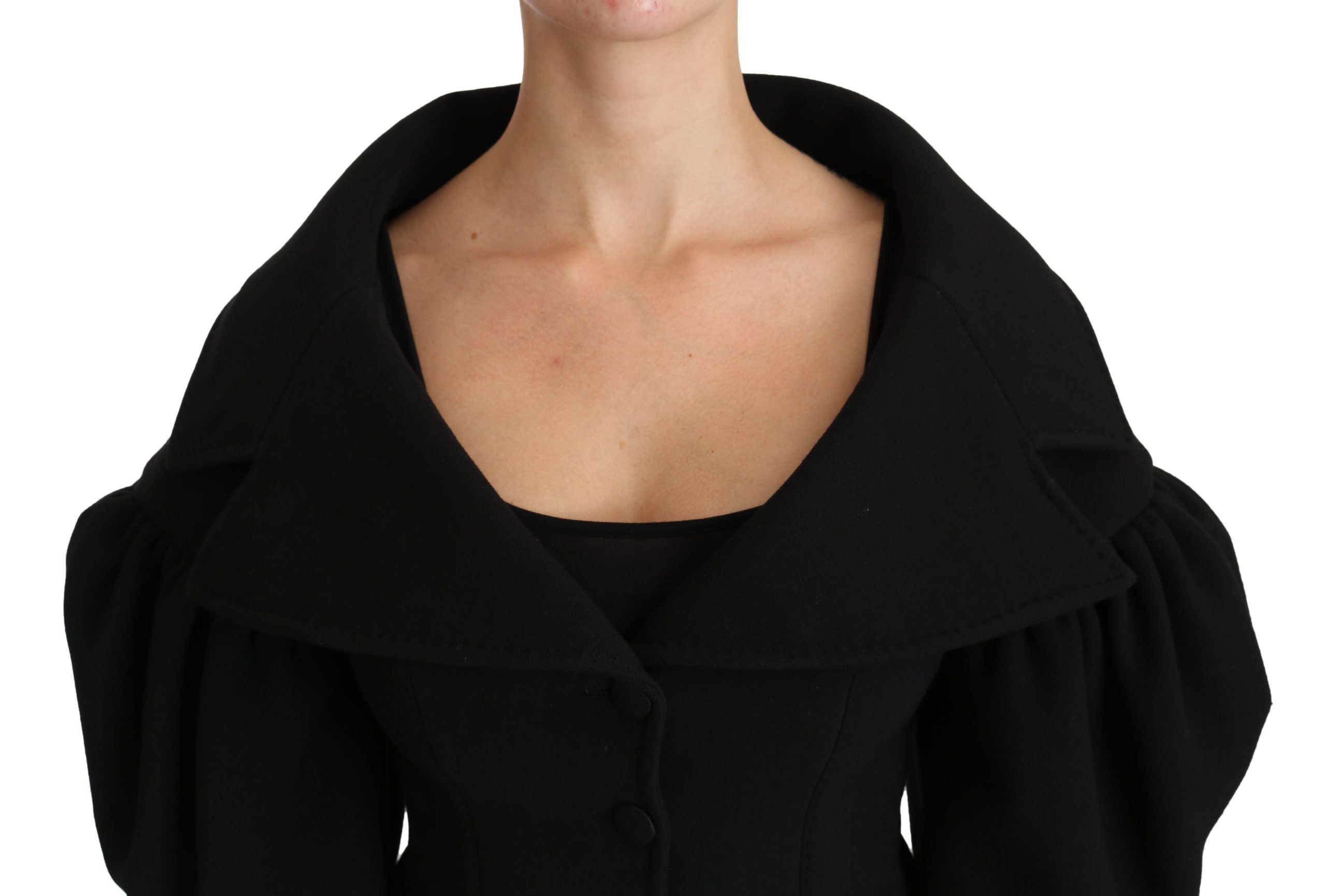 Dolce & Gabbana Eleganter schwarzer Mantel aus Schurwolle