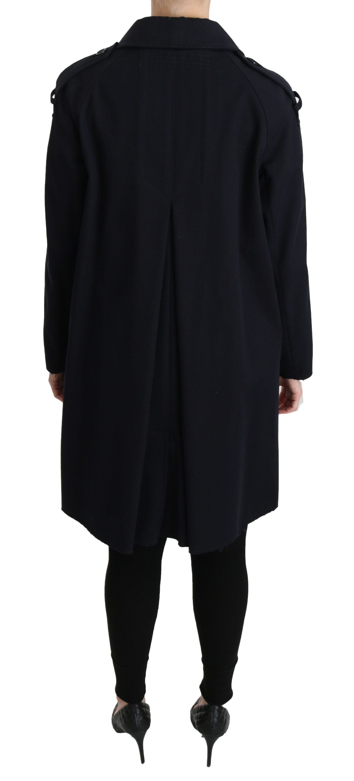 Dolce & Gabbana – Elegante blaue Jacke mit gepunktetem Futter