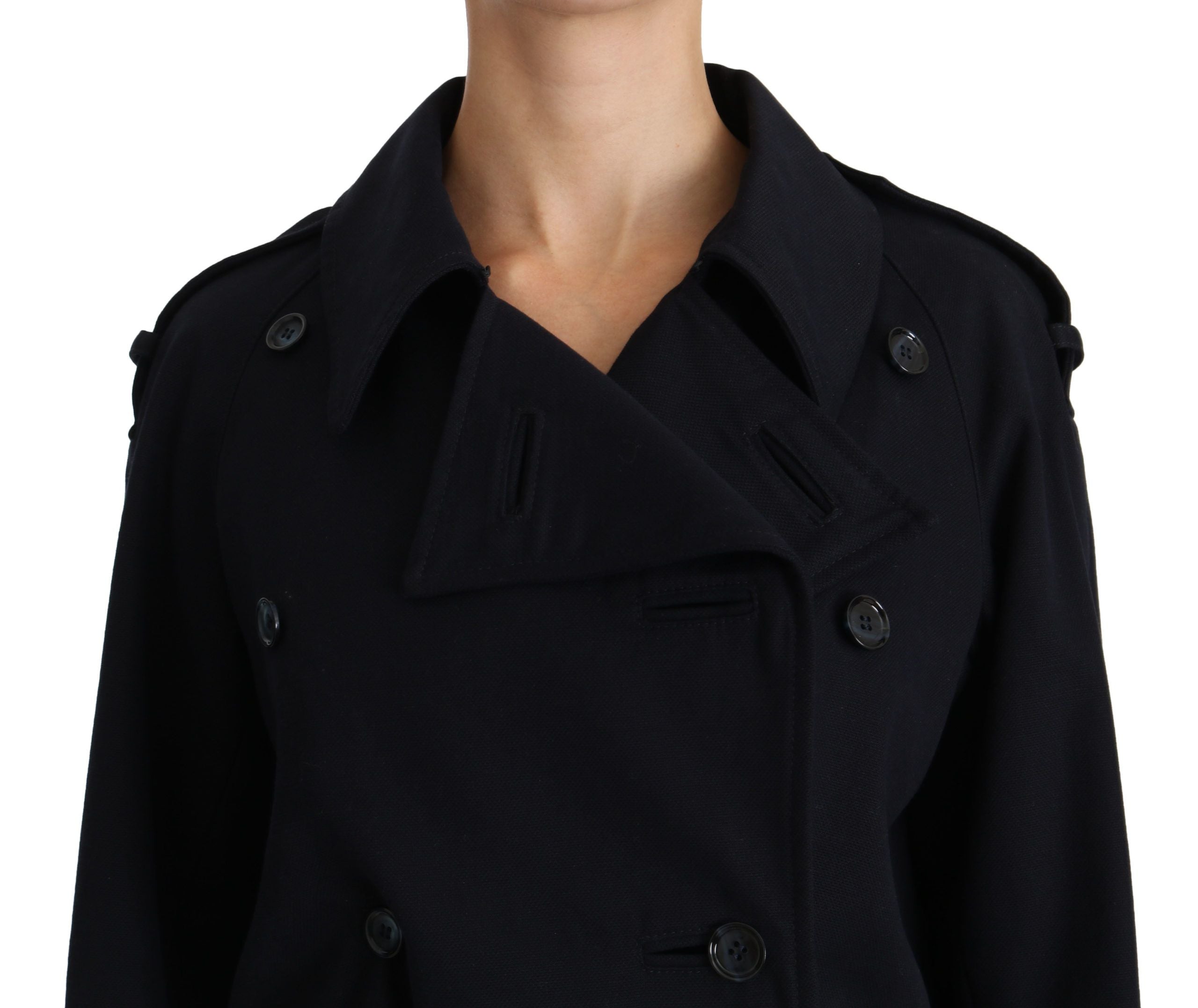 Dolce & Gabbana – Elegante blaue Jacke mit gepunktetem Futter