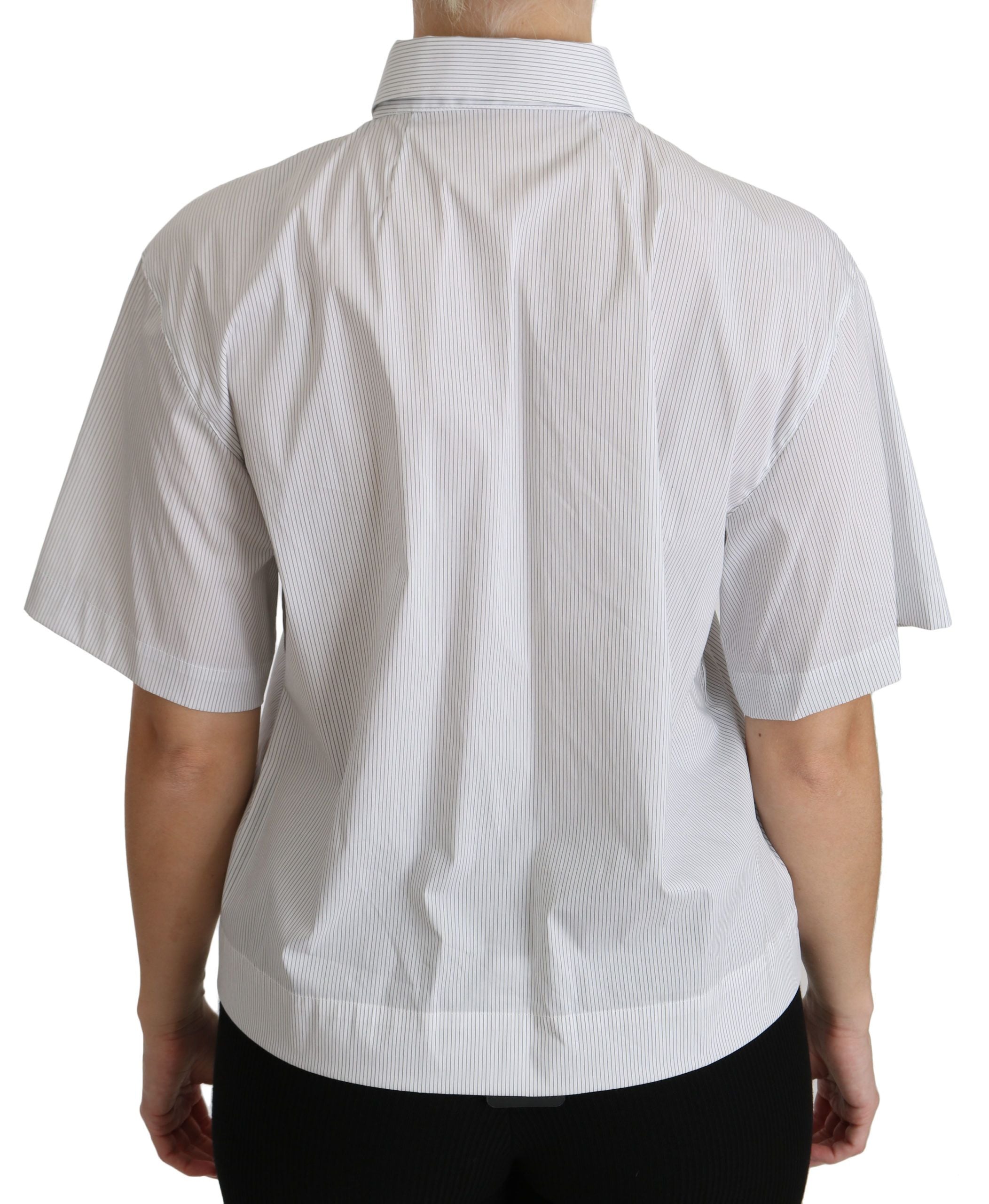 Dolce & Gabbana Elegantes Poloshirt aus weißer Baumwolle