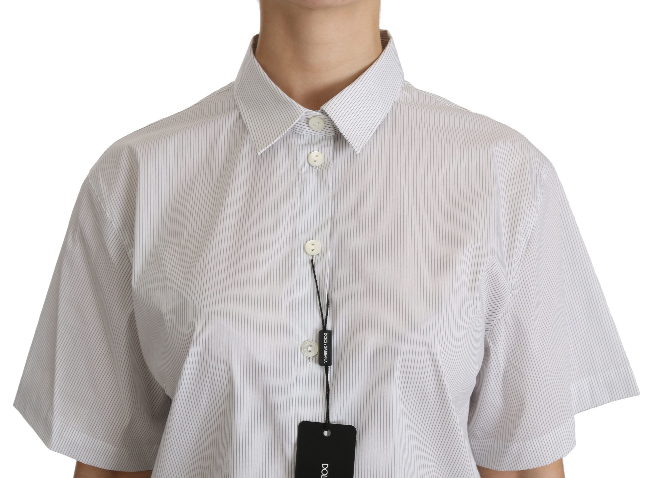 Dolce & Gabbana Elegantes Poloshirt aus weißer Baumwolle