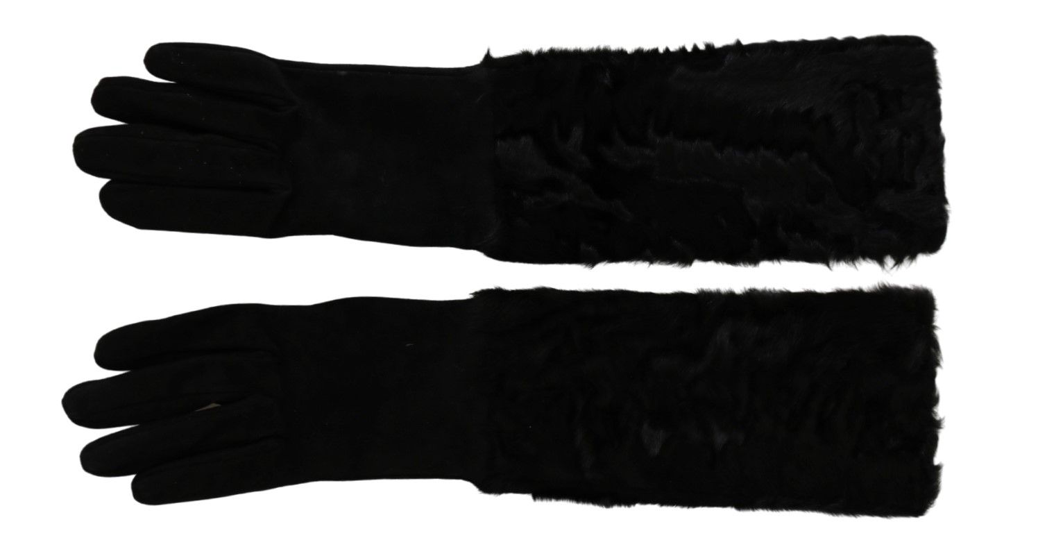Mănuși elegante din piele întoarsă până la cot Dolce & Gabbana