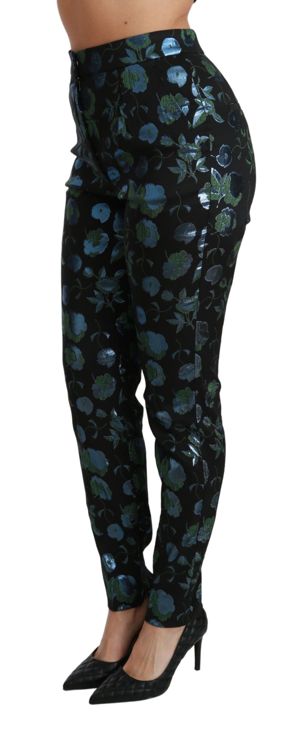 Dolce & Gabbana – Enge Hose mit Blumenmuster und hoher Taille