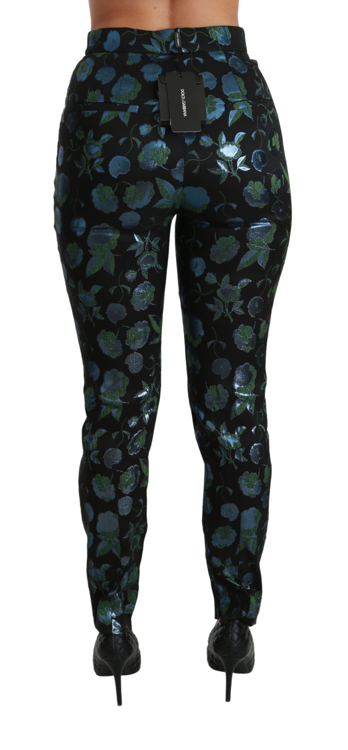 Dolce & Gabbana – Enge Hose mit Blumenmuster und hoher Taille
