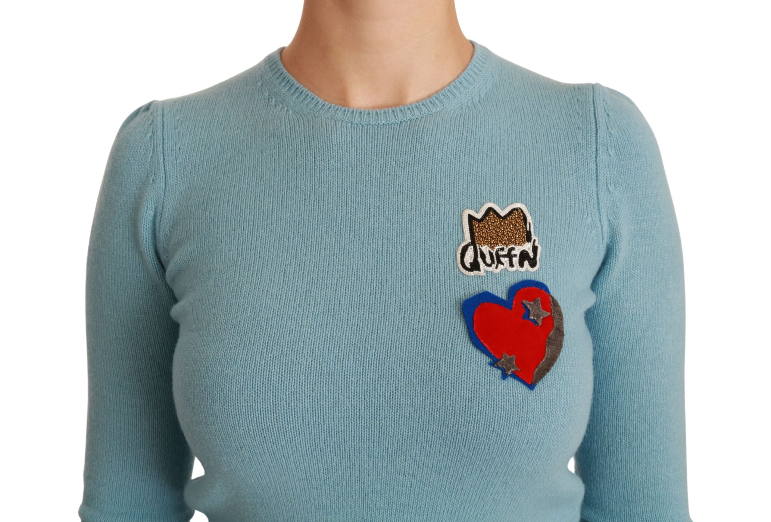 Pulover din lână cu mărgele Dolce & Gabbana Queen Heart