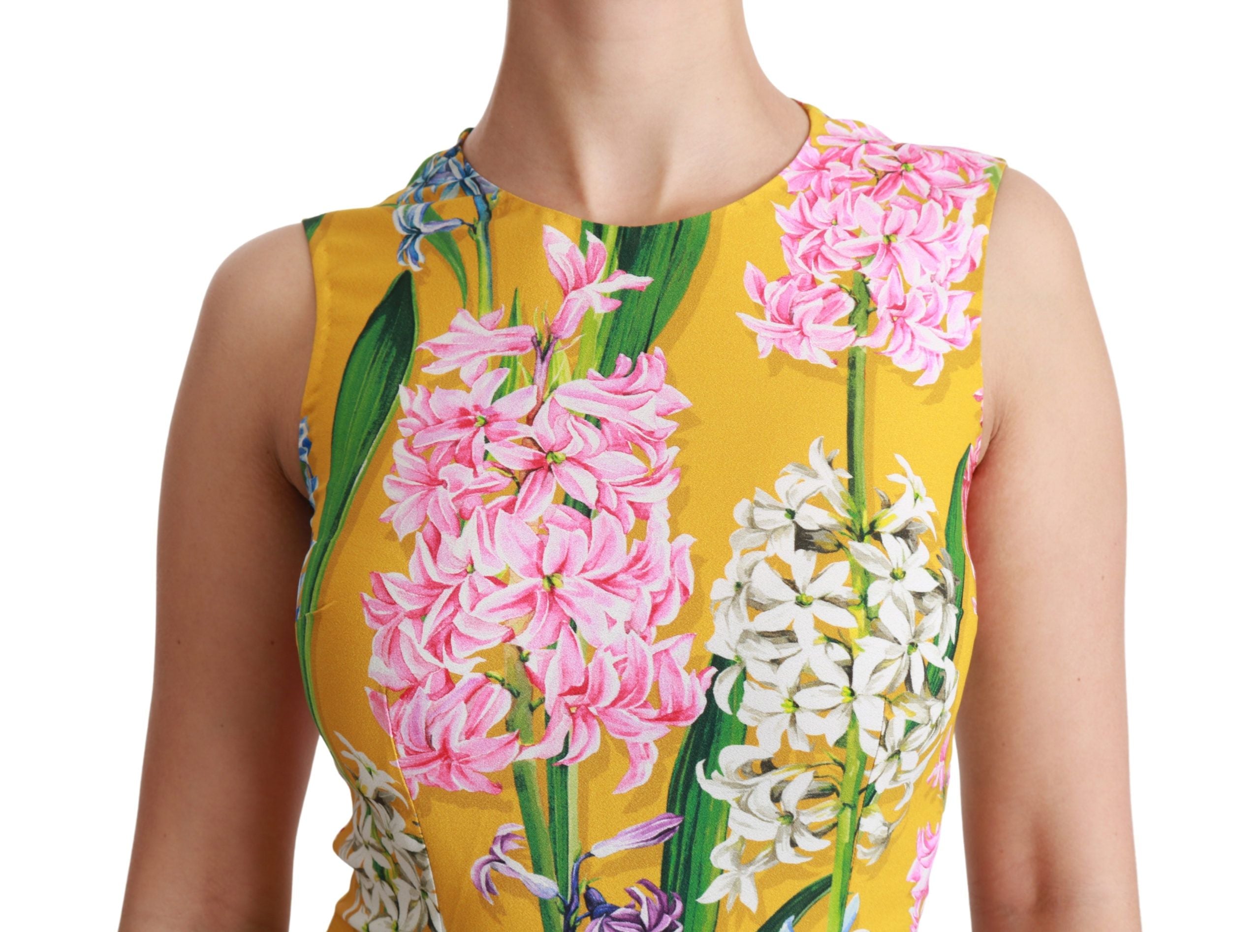 Dolce & Gabbana Sunshine Ärmellose Bluse mit Rundhalsausschnitt und Blumenmuster