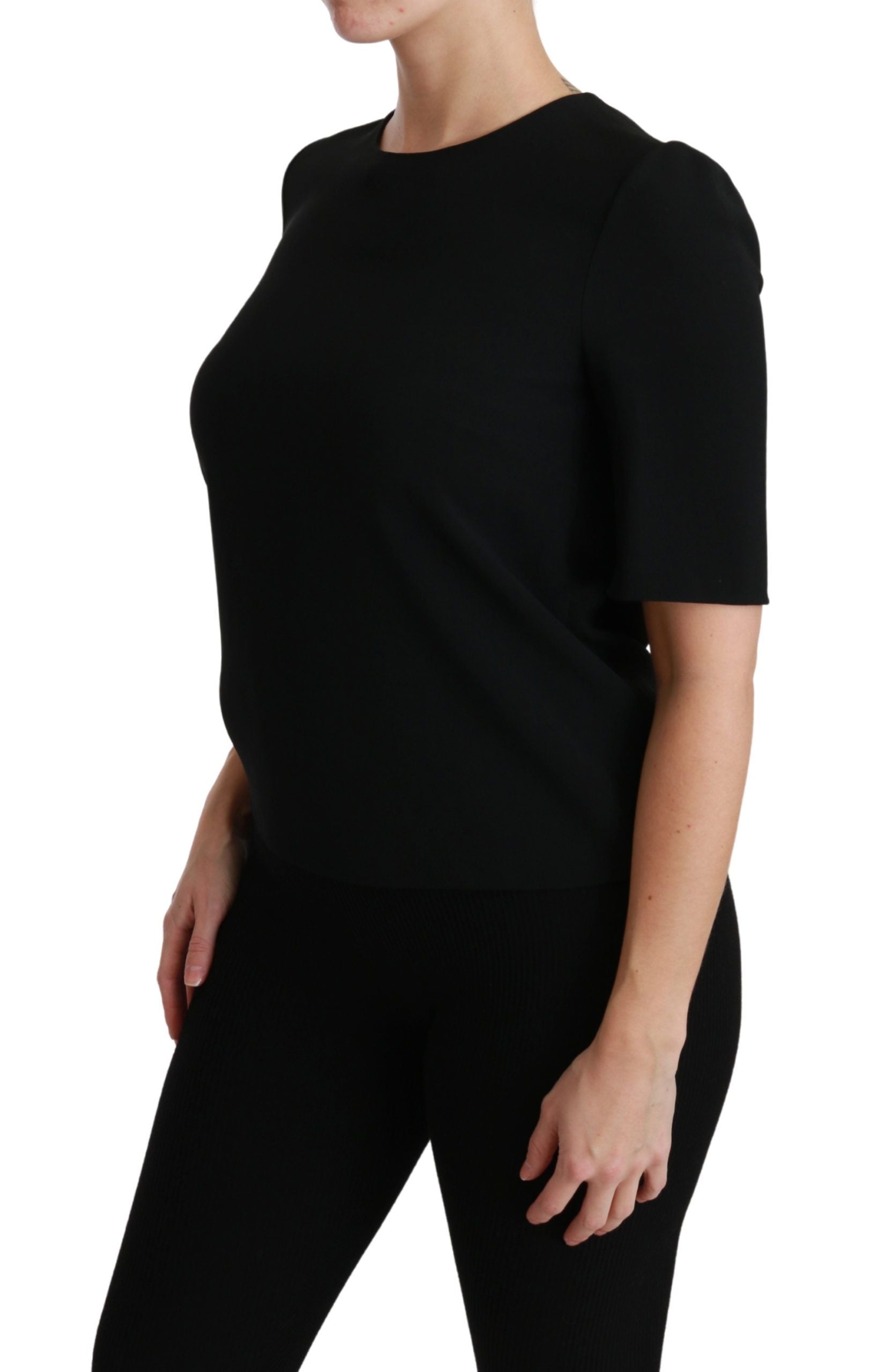 Dolce & Gabbana Elegantes schwarzes Stretch-Blusetop