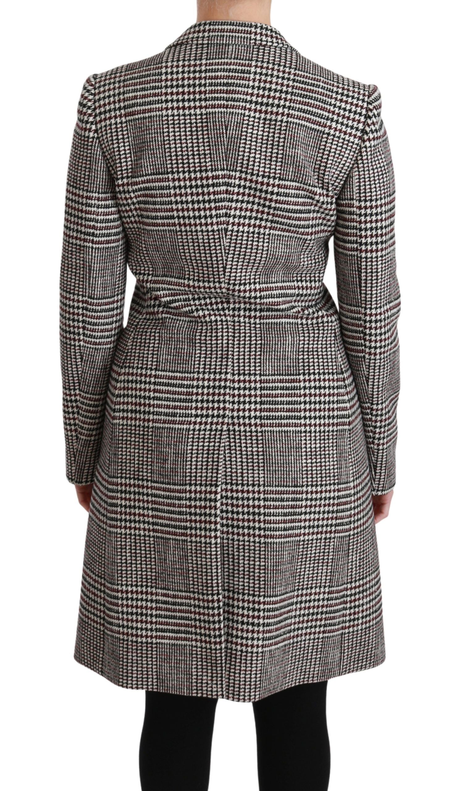 Dolce & Gabbana Eleganter, mehrfarbig karierter, knielanger Jackenmantel