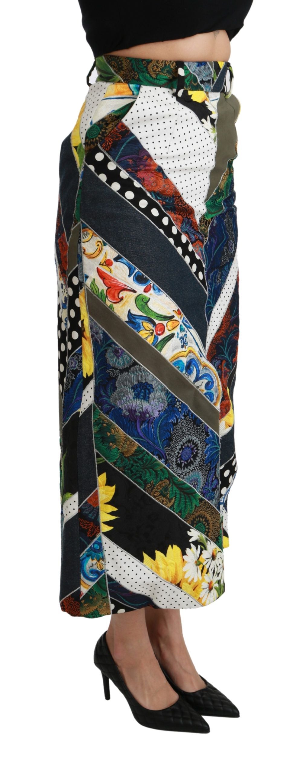 Dolce & Gabbana Eleganter Rock mit hoher Taille und geometrischem Print