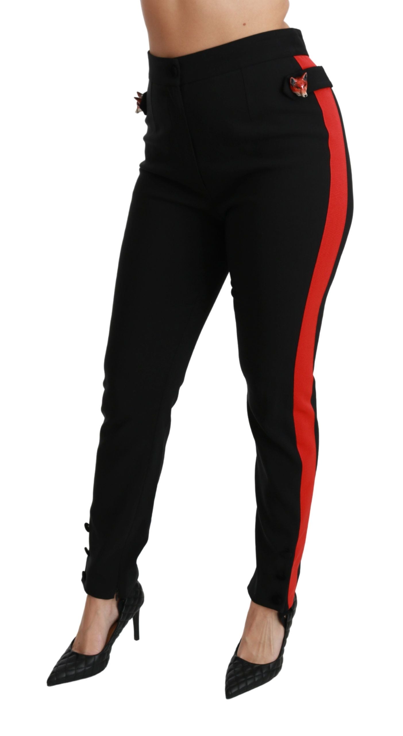 Dolce & Gabbana – Schicke Skinny-Hose mit hoher Taille in Schwarz