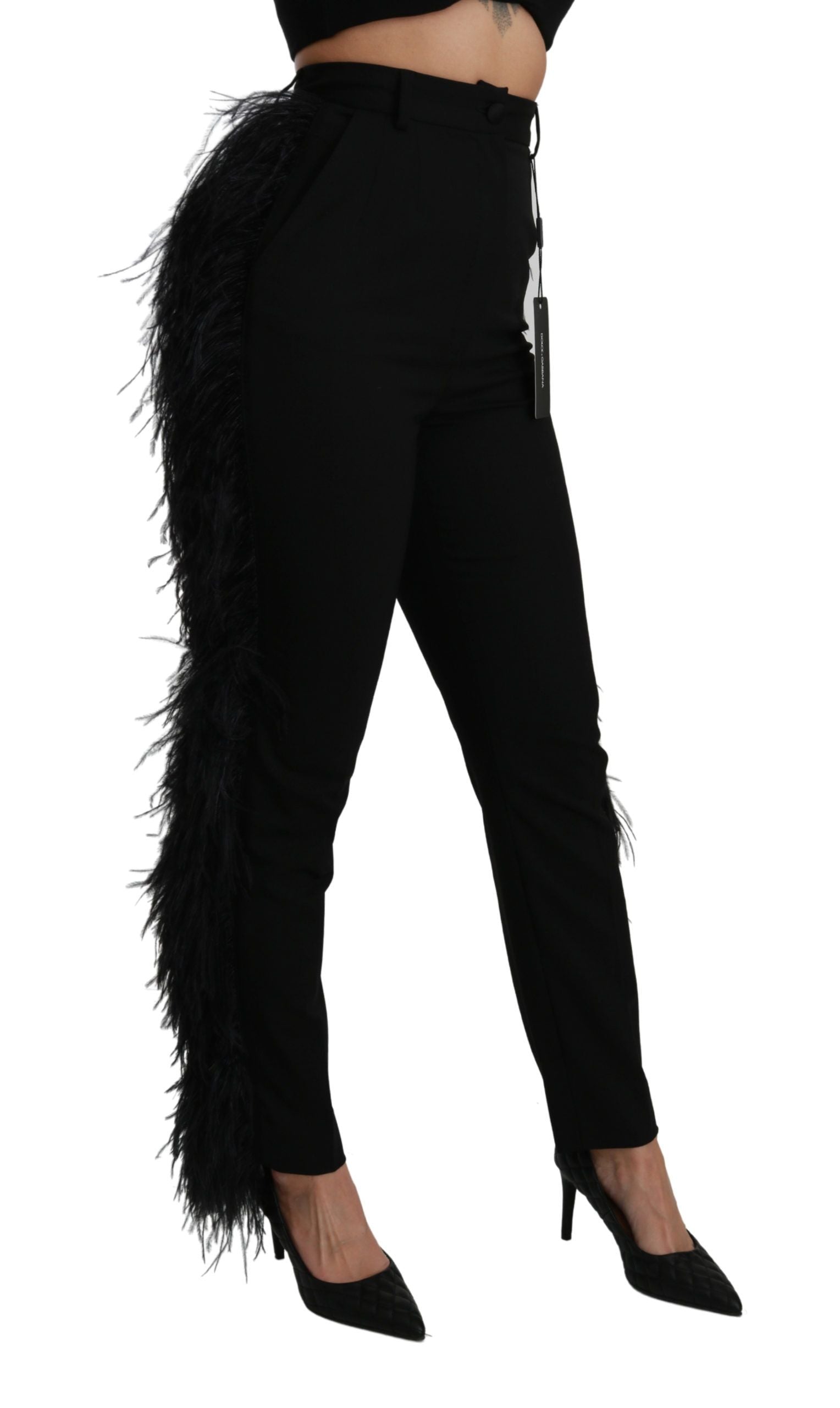 Dolce & Gabbana Elegante Hose aus Wollmischung mit hoher Taille