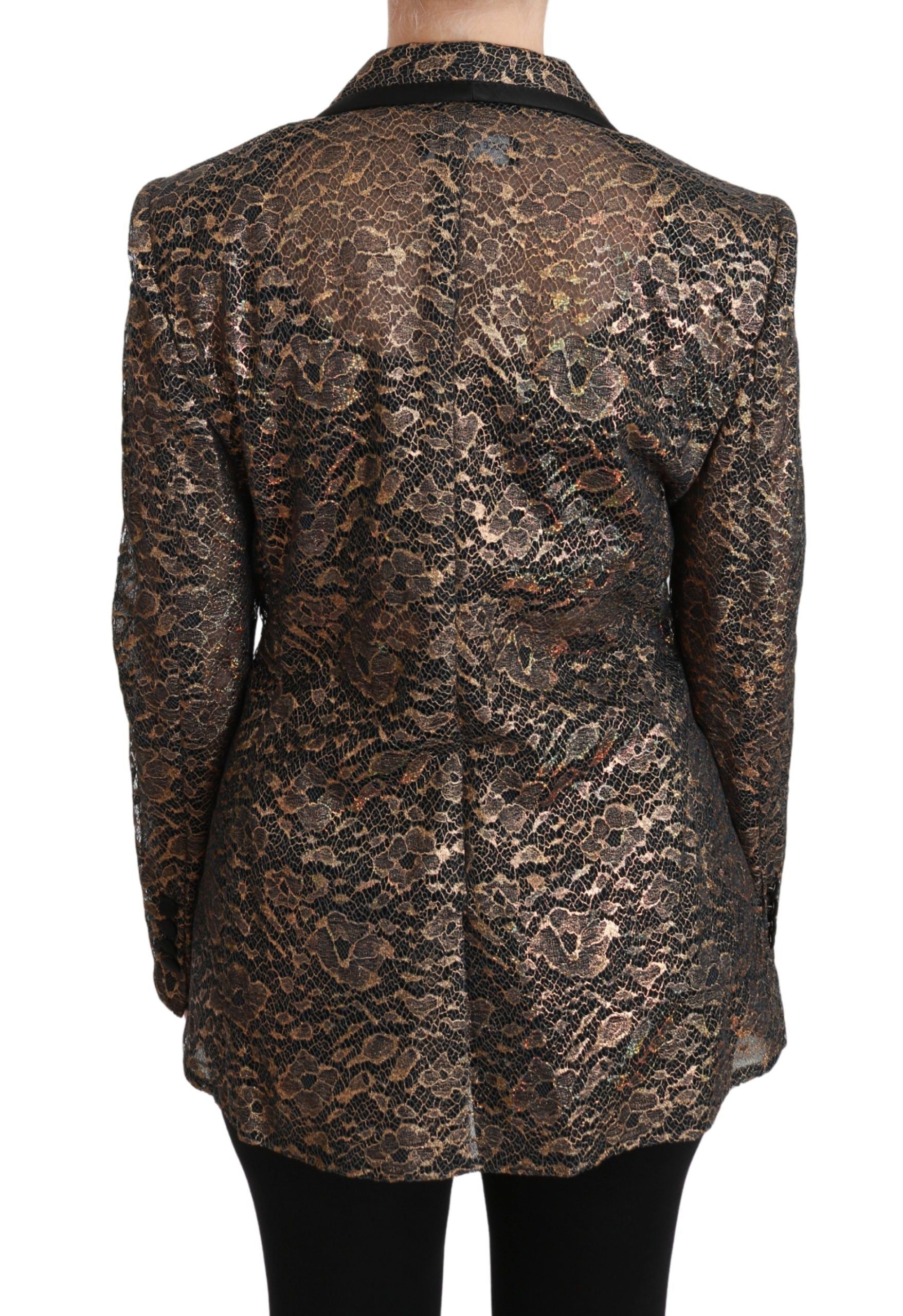 Dolce & Gabbana – Elegante Blazerjacke aus goldener Blumenspitze