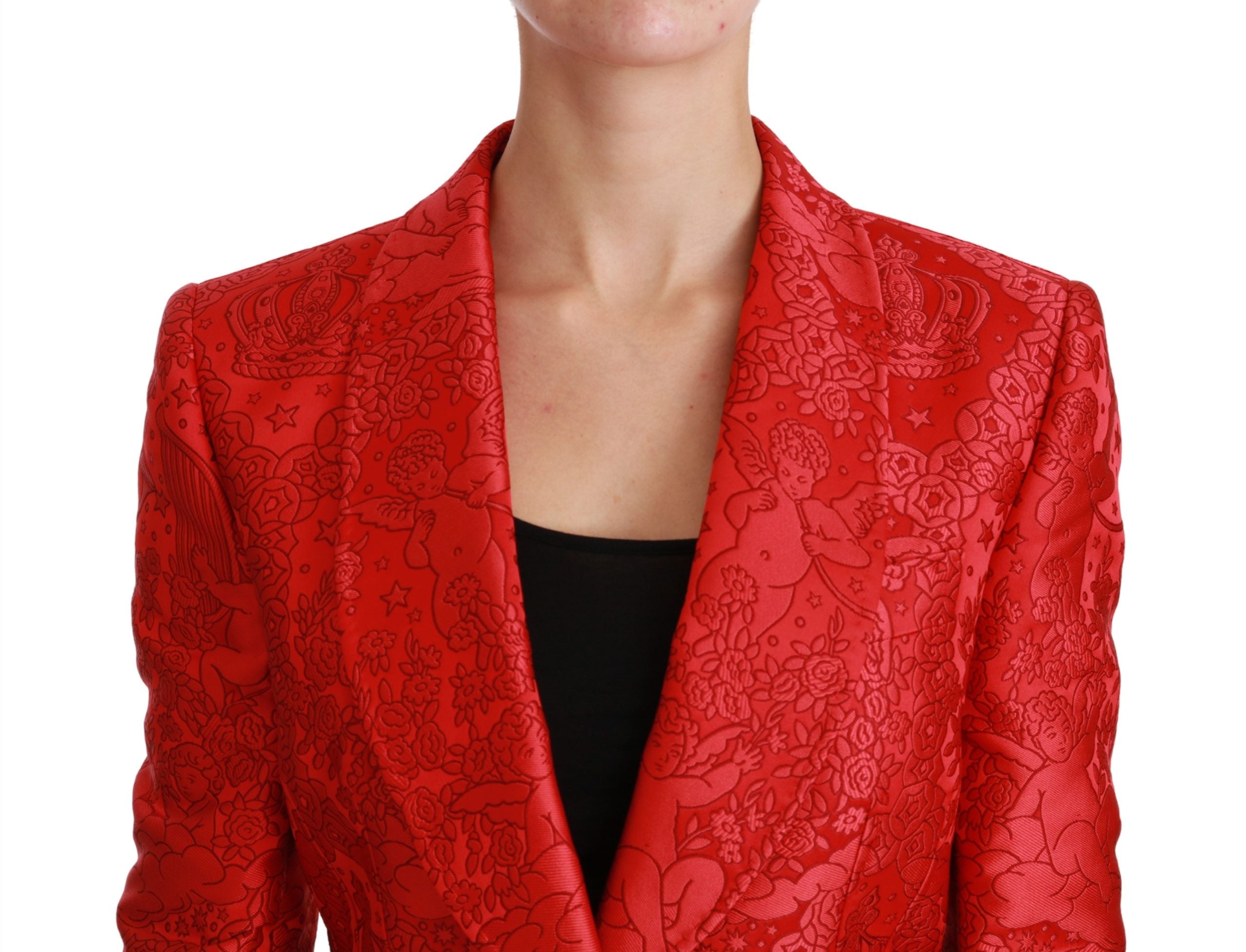 Dolce & Gabbana – Roter Blazer mit Blumenengel-Muster