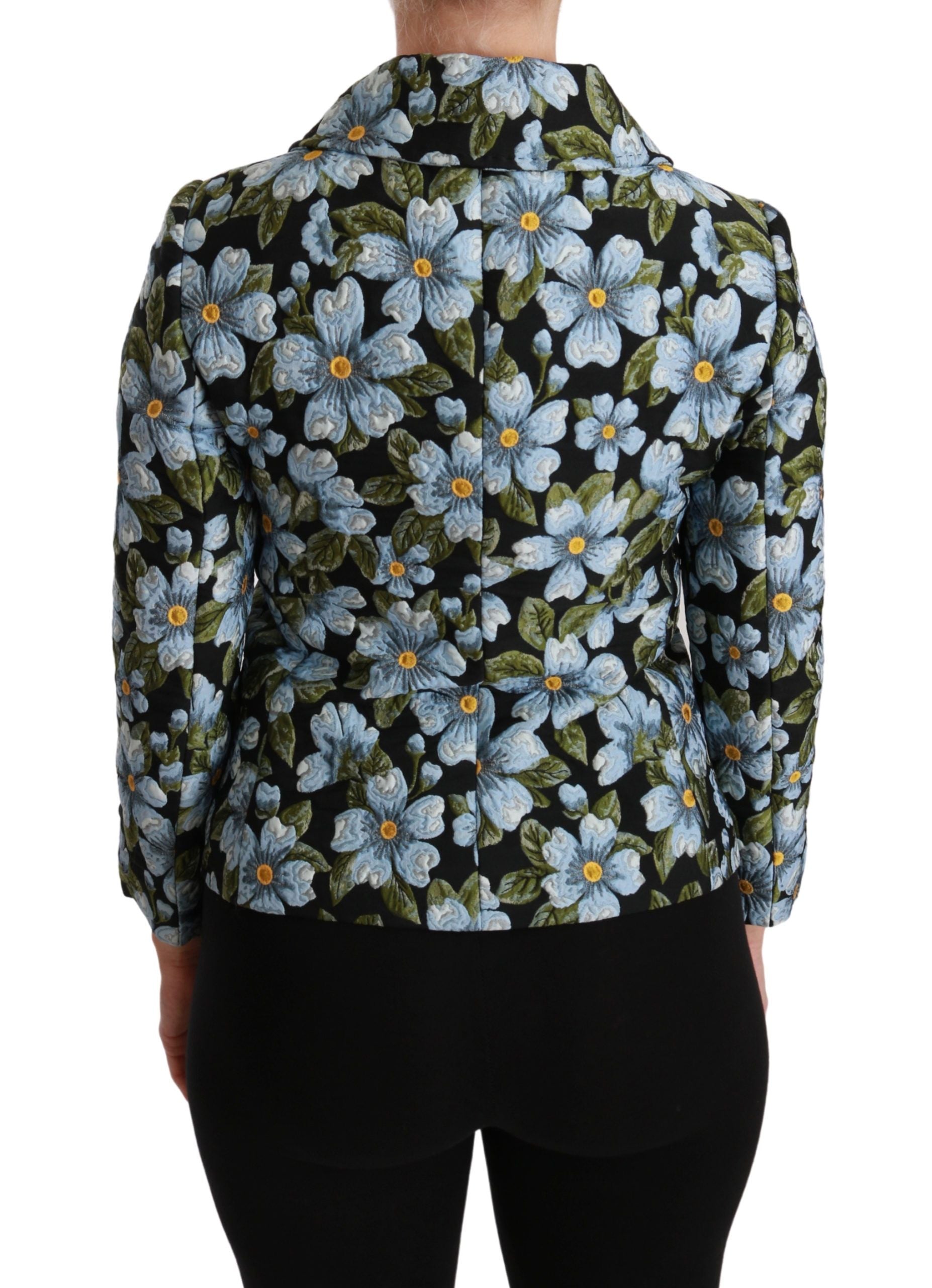 Dolce & Gabbana Eleganter Blazer-Mantel aus Brokat mit Blumenmuster