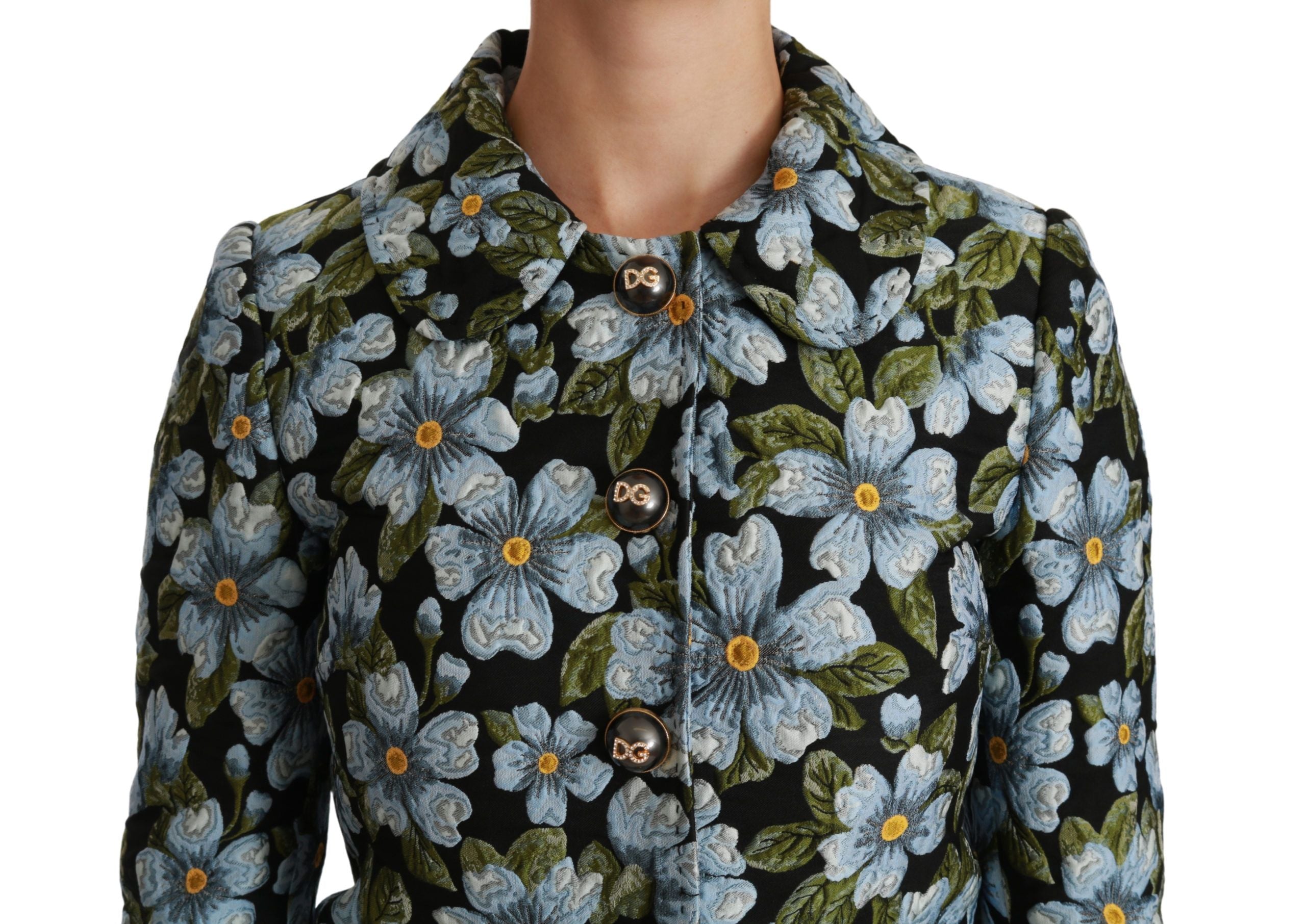 Dolce & Gabbana Eleganter Blazer-Mantel aus Brokat mit Blumenmuster