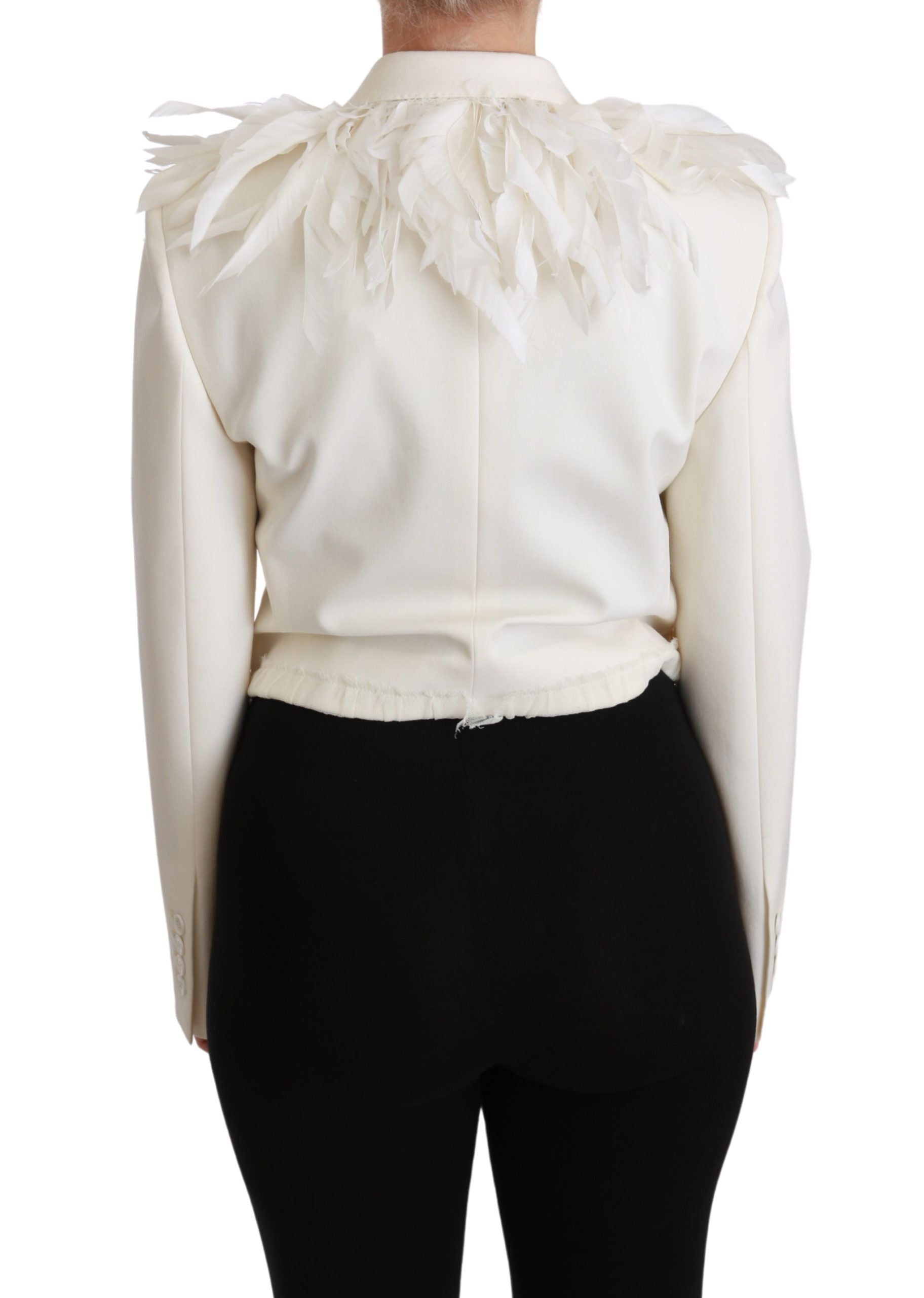 Dolce & Gabbana Elegante weiße zweireihige Blazerjacke