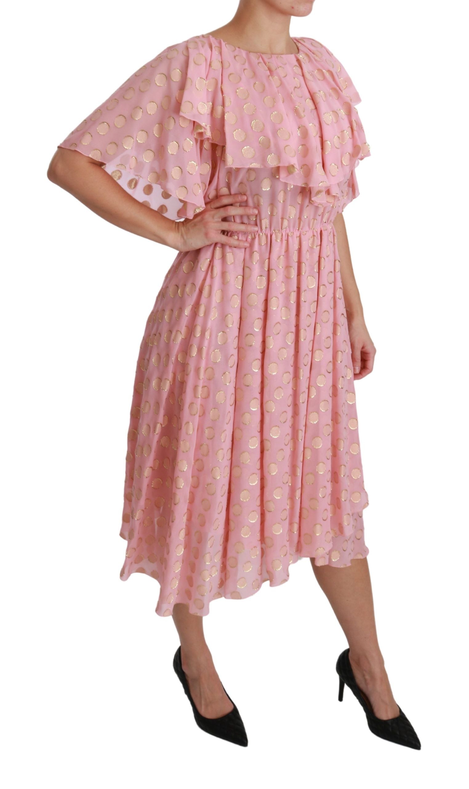 Dolce & Gabbana Elegantes plissiertes Midi-A-Linien-Kleid