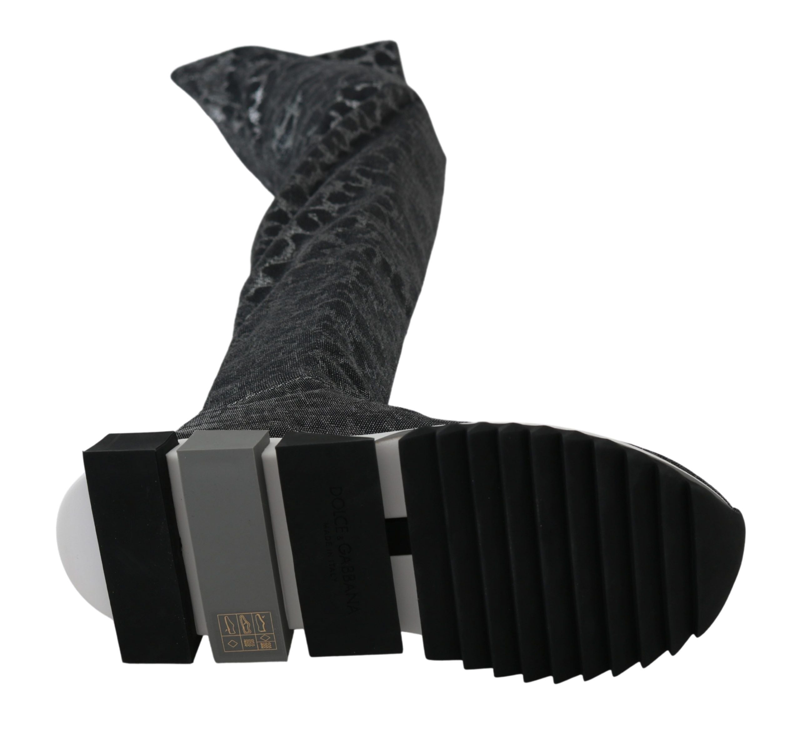 Dolce & Gabbana Elegante Leoparden-Booties über dem Knie