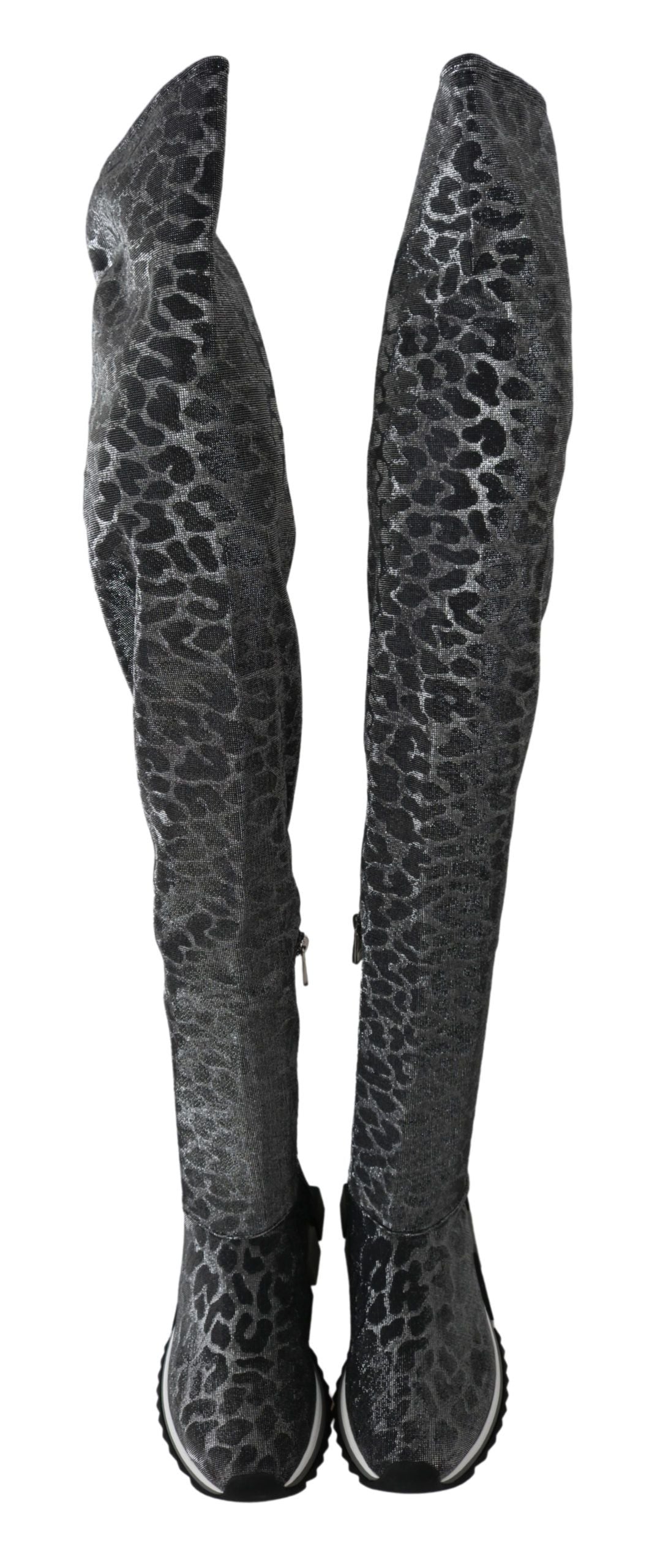 Dolce & Gabbana Elegante Leoparden-Booties über dem Knie