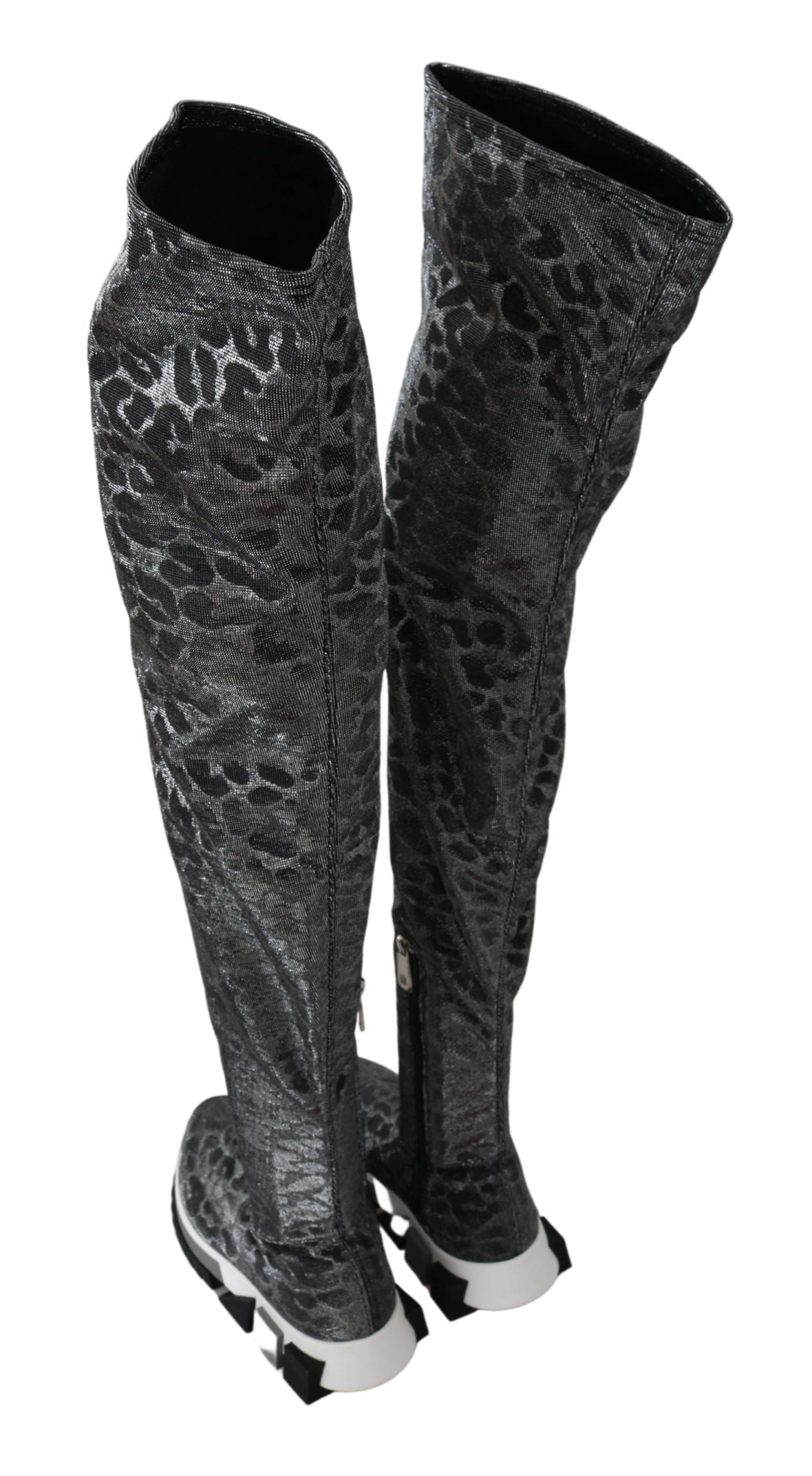 Dolce & Gabbana Elegante Leoparden-Booties über dem Knie