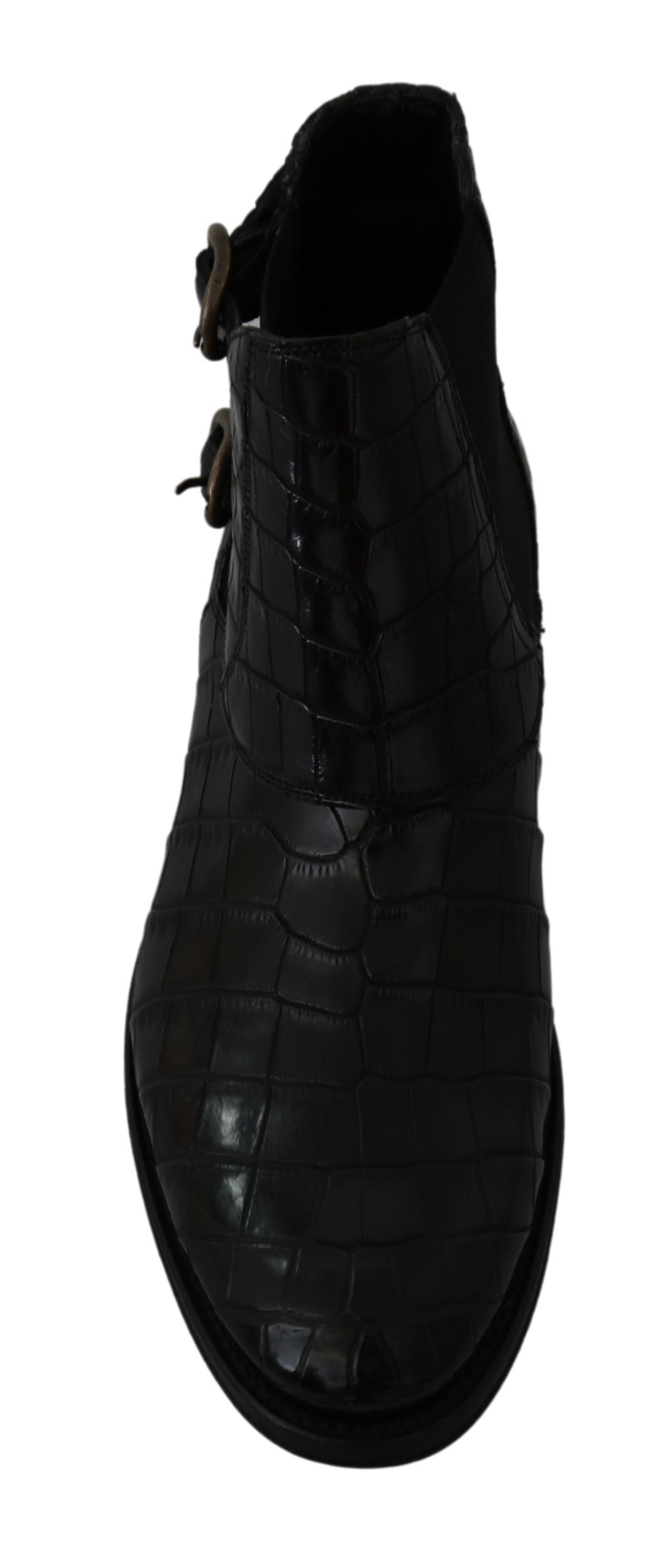 Dolce & Gabbana Elegante Derby-Brogue-Stiefel aus exotischem Leder