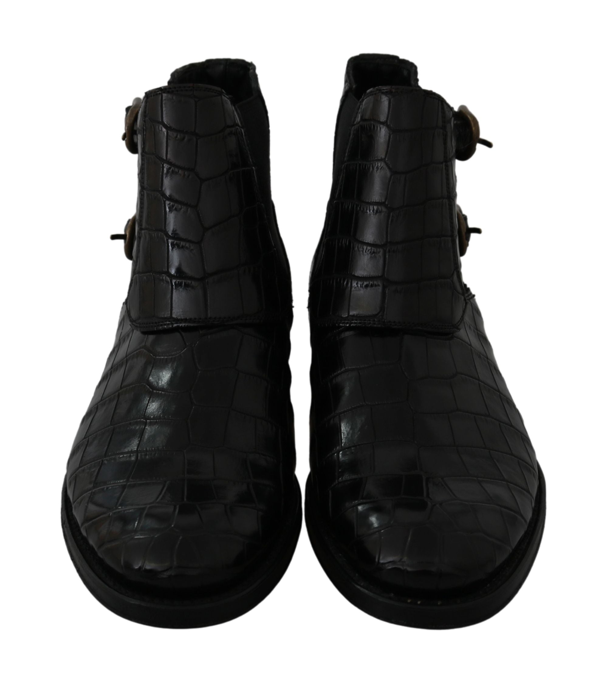 Dolce & Gabbana Elegante Derby-Brogue-Stiefel aus exotischem Leder