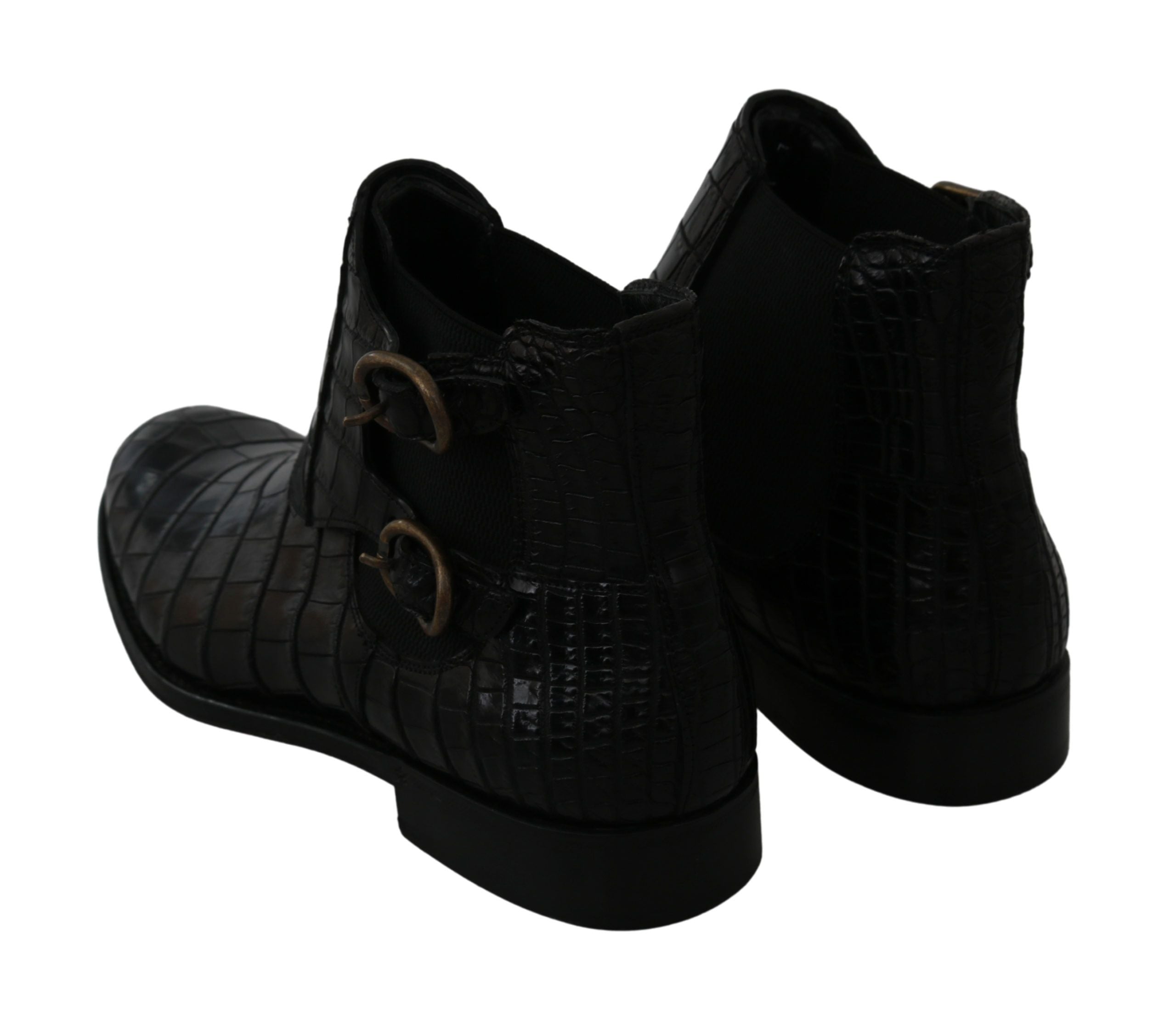 Dolce & Gabbana Elegante Derby-Brogue-Stiefel aus exotischem Leder