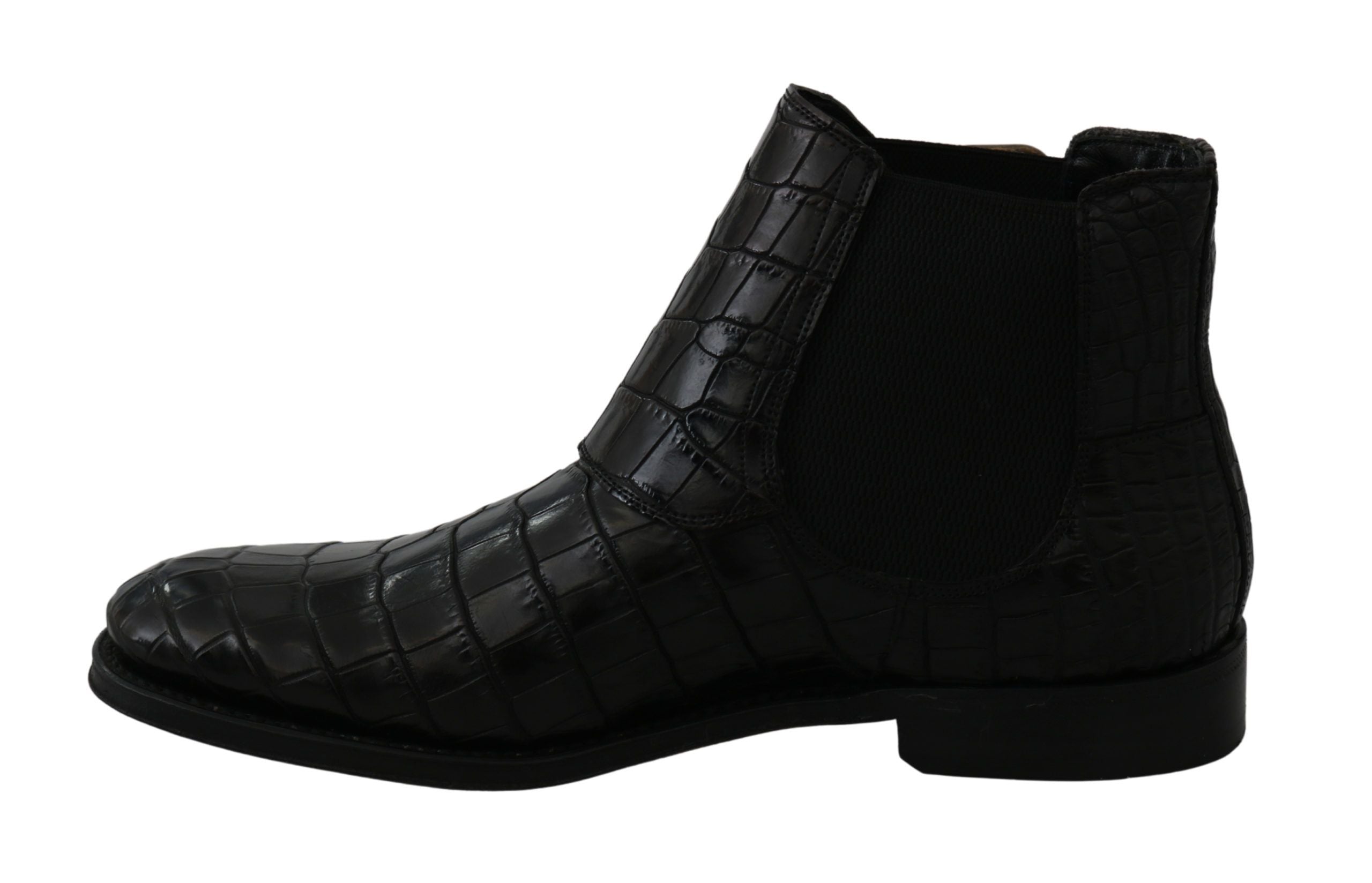 Dolce & Gabbana Elegante Derby-Brogue-Stiefel aus exotischem Leder