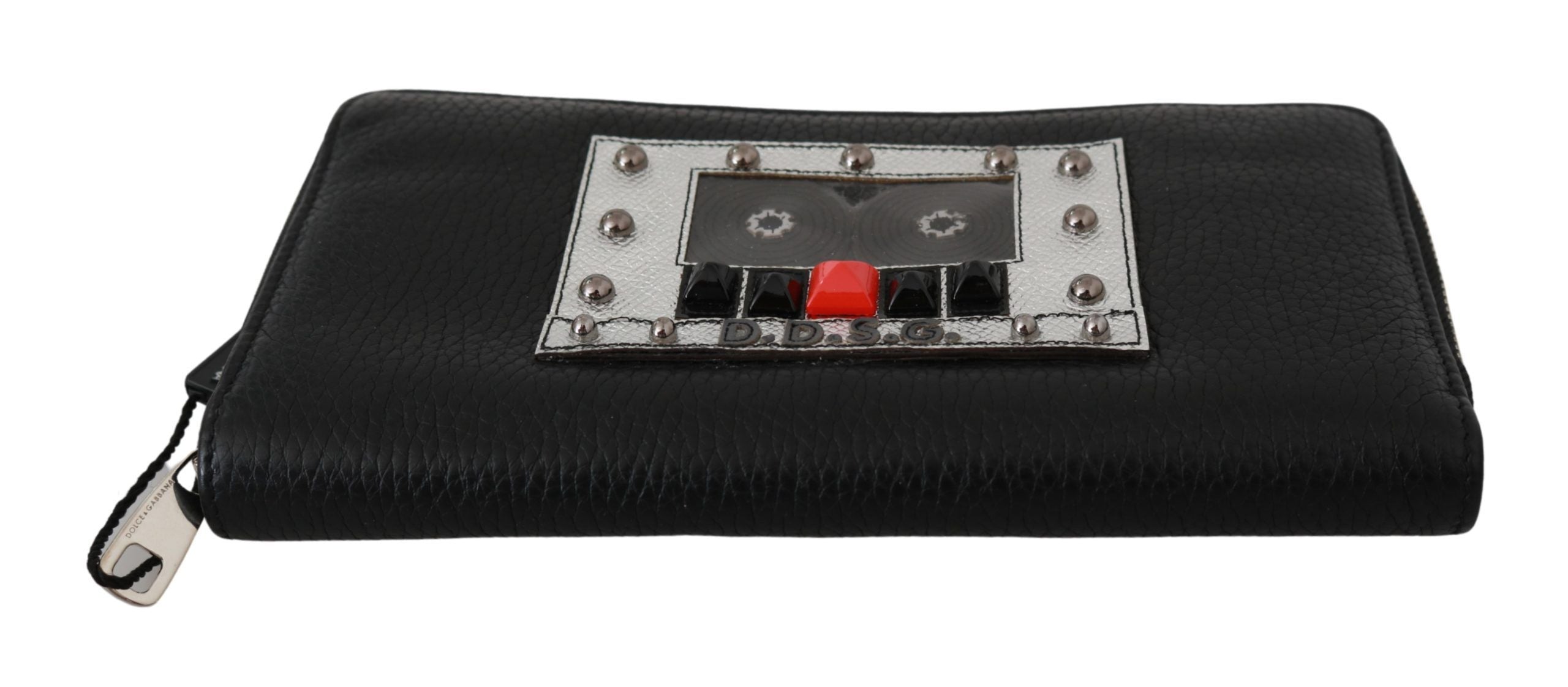 Dolce & Gabbana Elegante schwarze Continental-Geldbörse aus Leder mit Reißverschluss