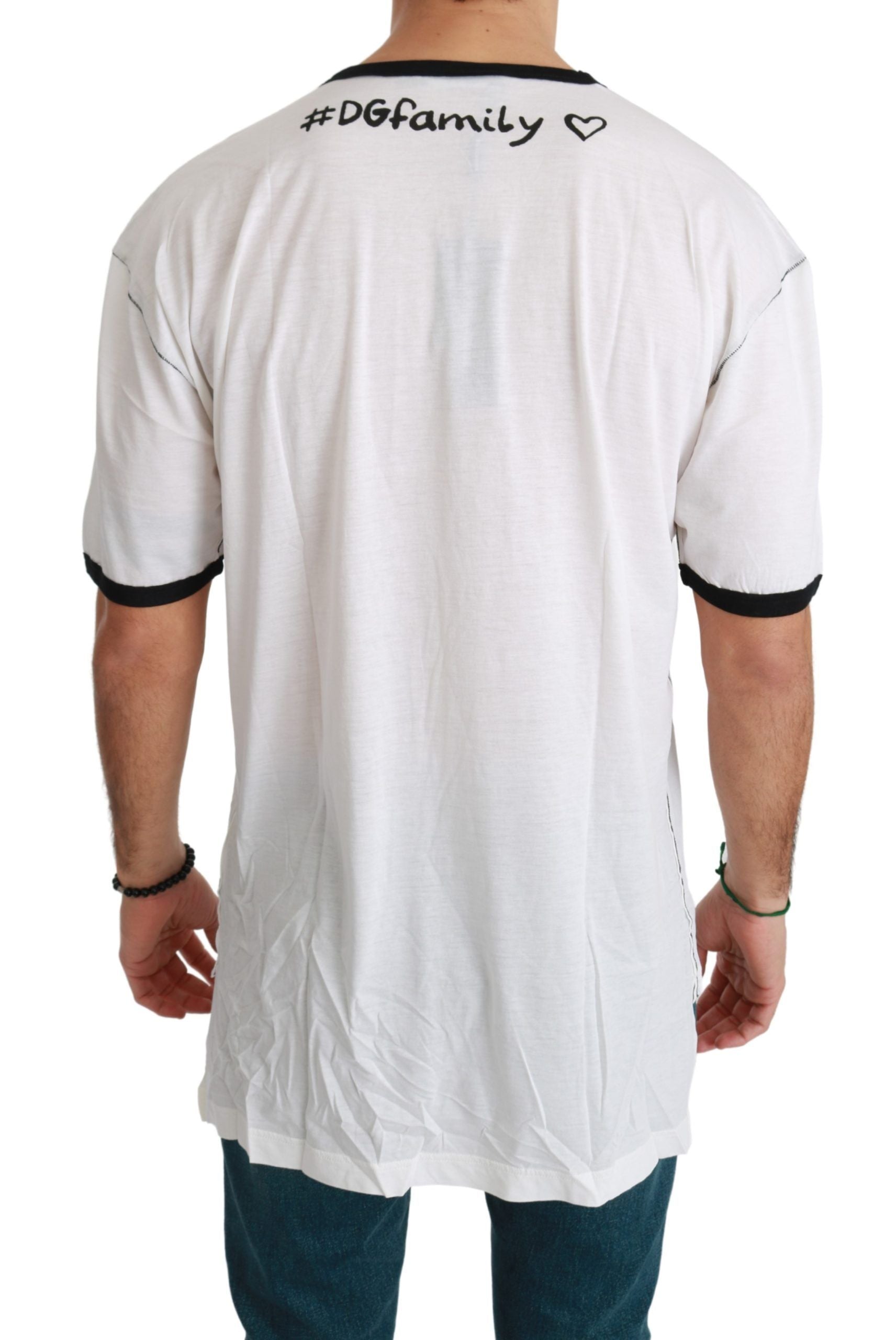 Dolce & Gabbana Elegantes weißes Herren-T-Shirt aus Seidenmischung