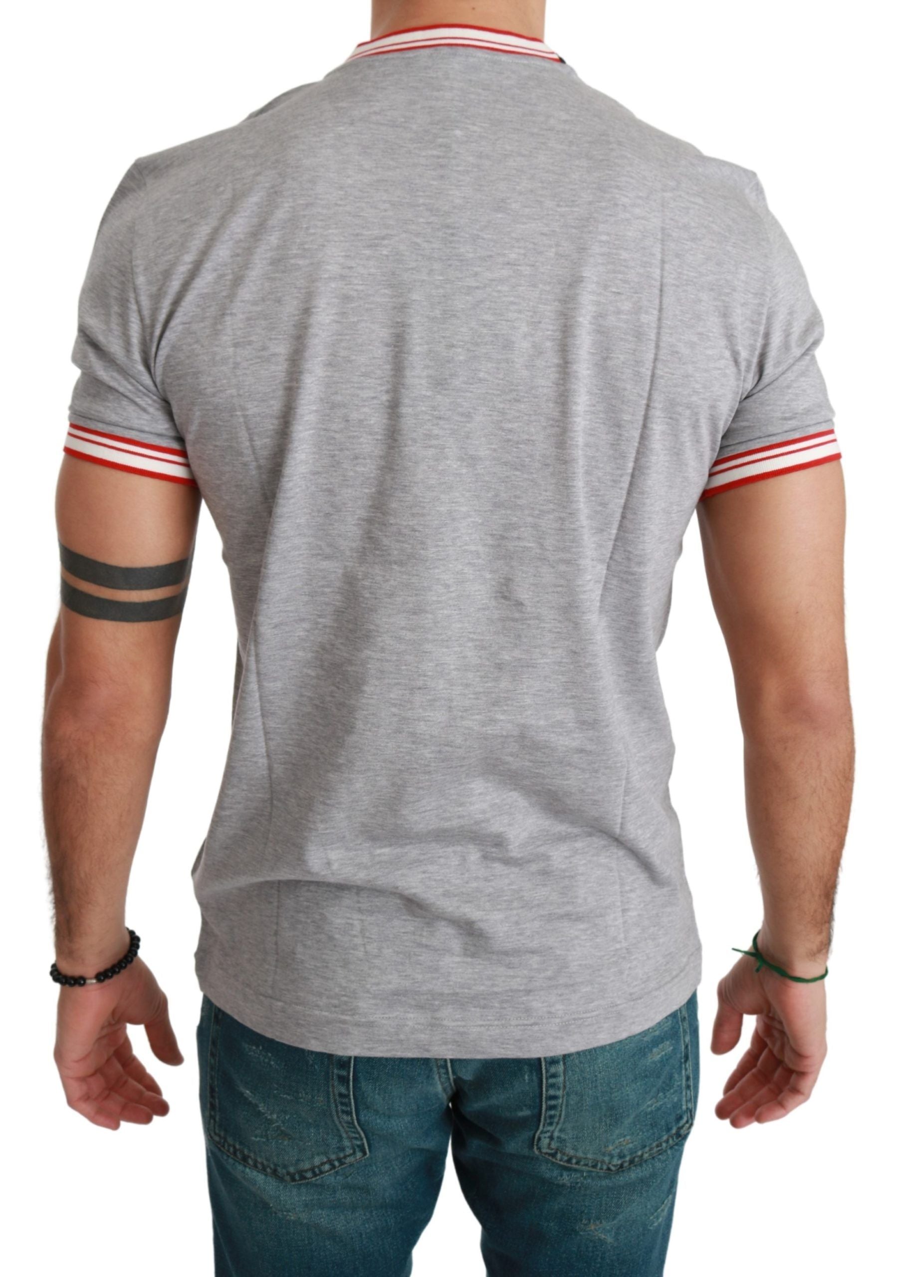 Dolce & Gabbana Schickes graues Baumwoll-T-Shirt mit Year of the Pig-Motiv