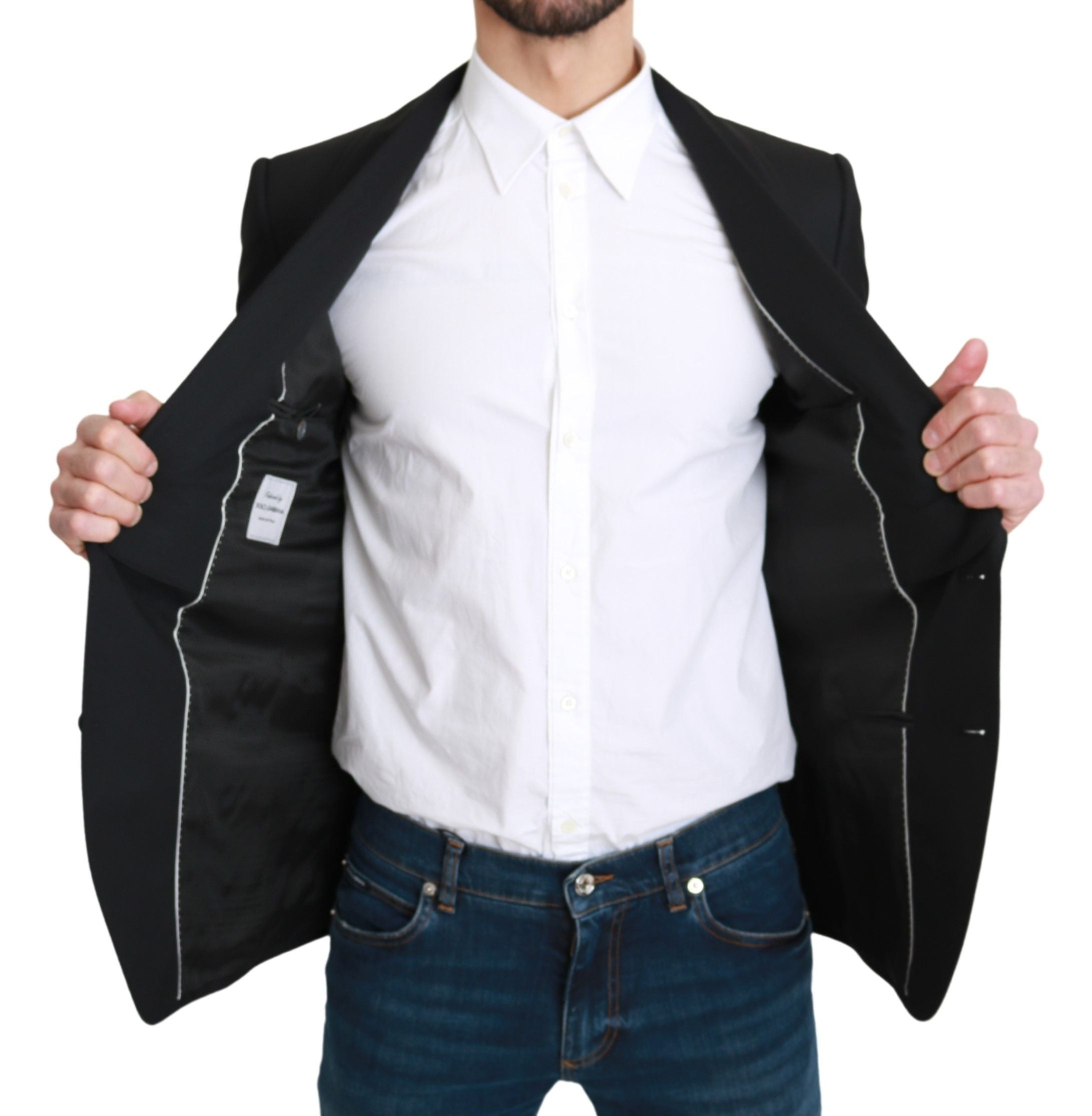 Dolce & Gabbana – Eleganter, schwarzer Blazer aus Schurwolle