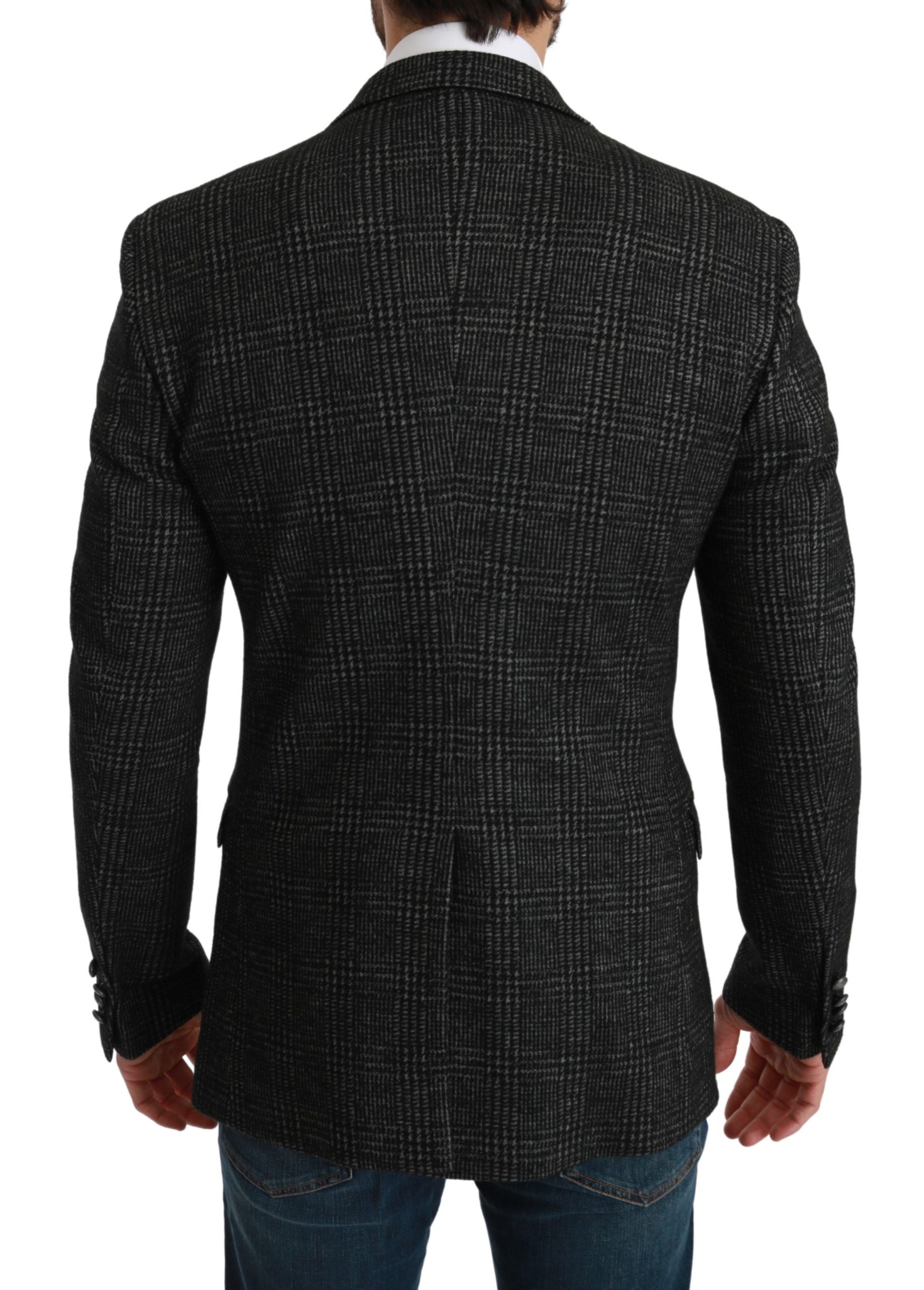 Dolce & Gabbana Eleganter grau karierter Slim Fit Blazer
