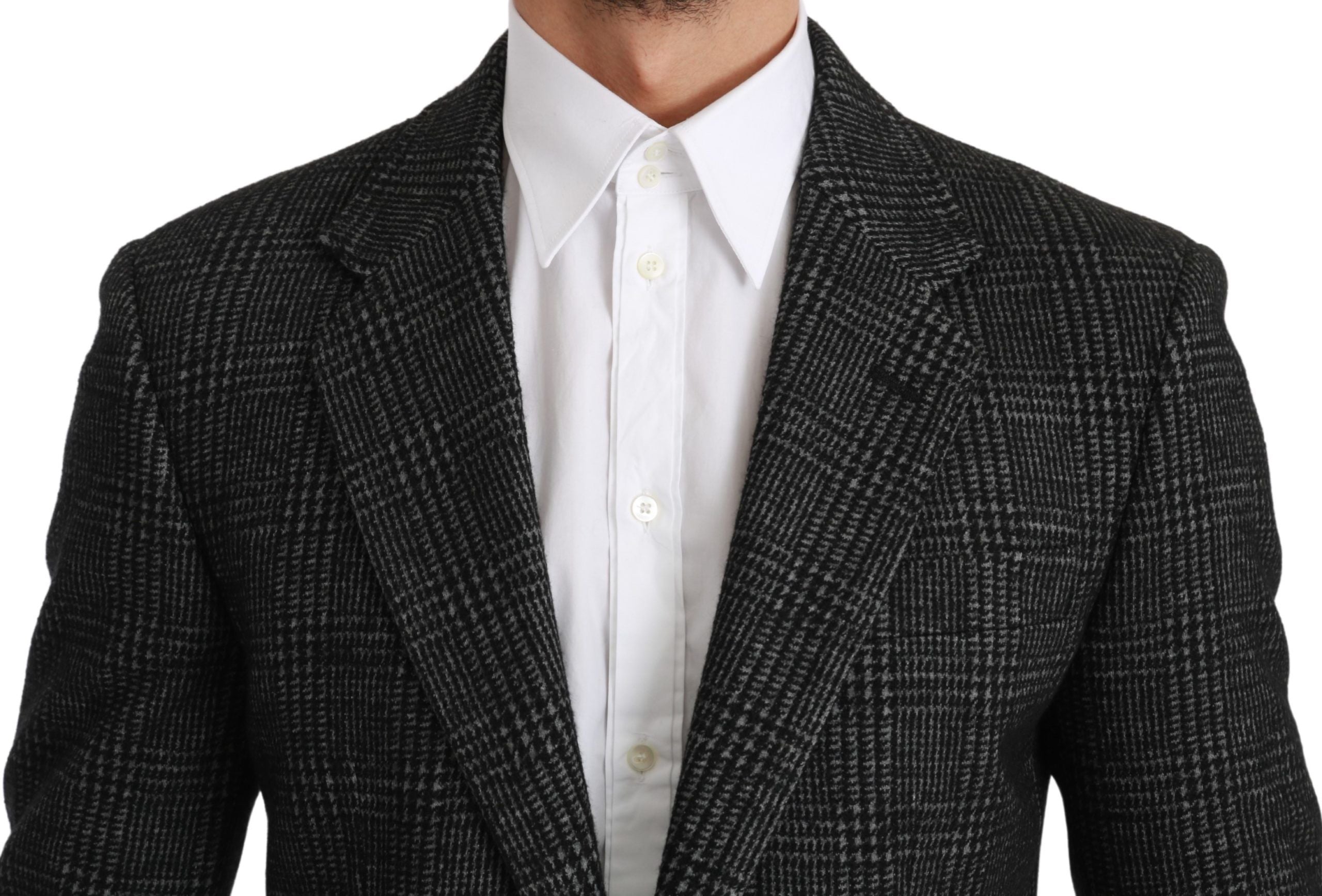 Dolce & Gabbana Eleganter grau karierter Slim Fit Blazer